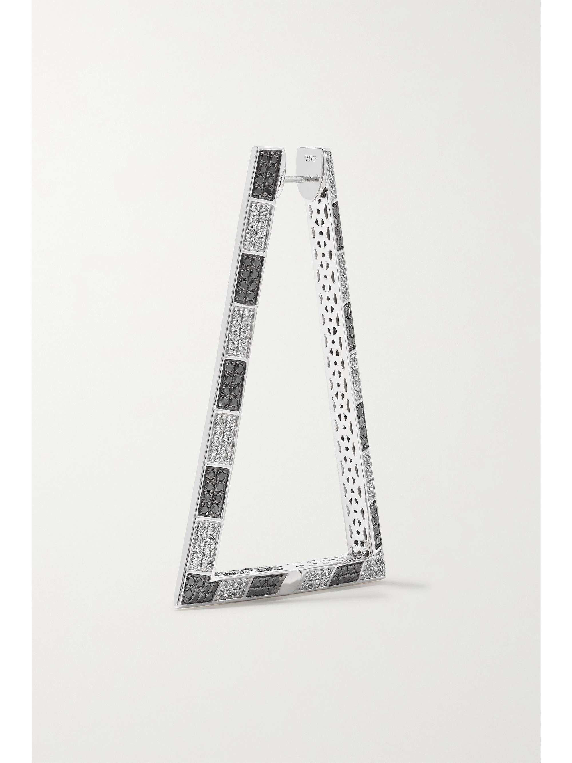 OFIRA Checker 18-karat white gold diamond earrings