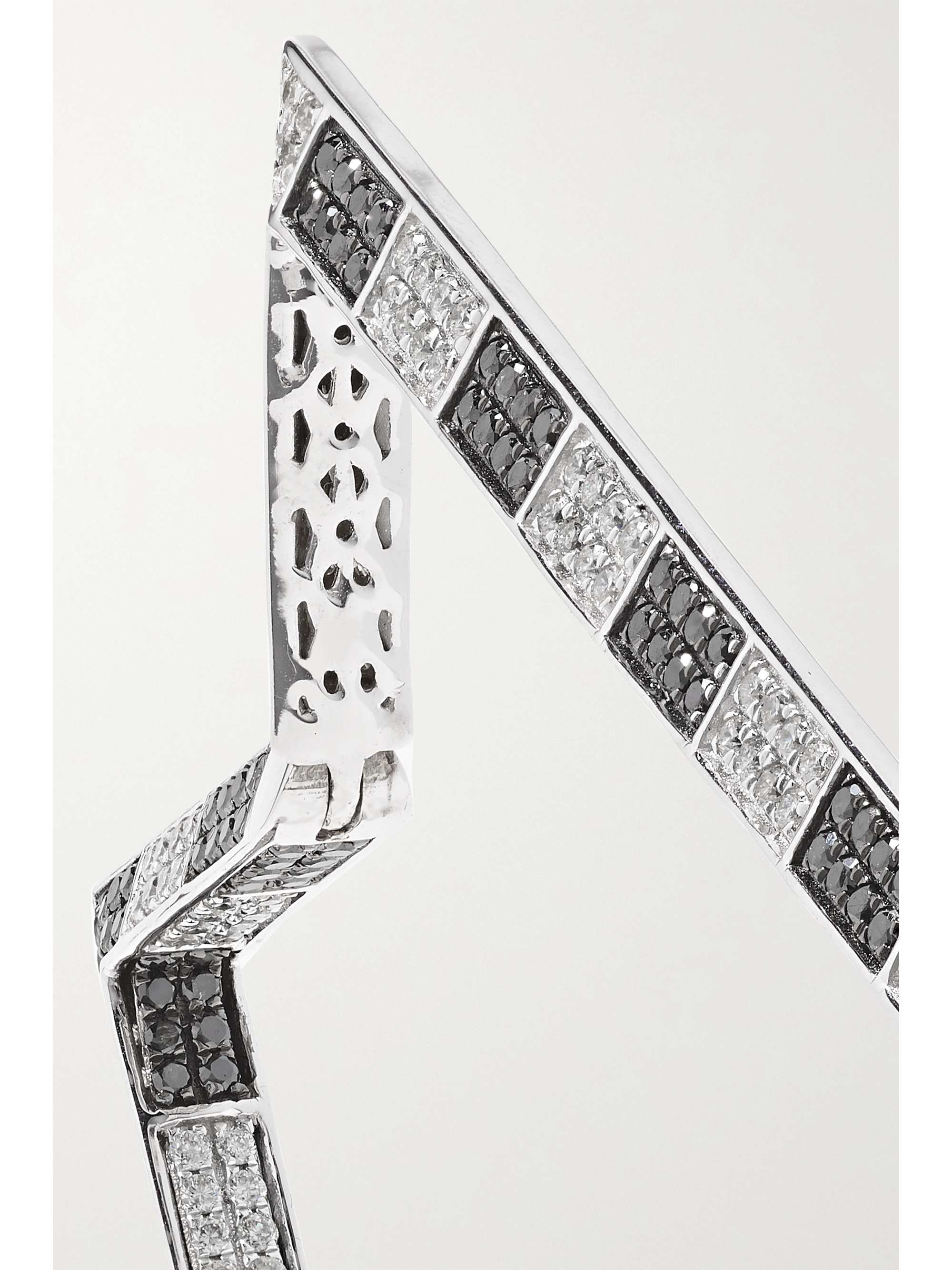 OFIRA Checker 18-karat white gold diamond earrings