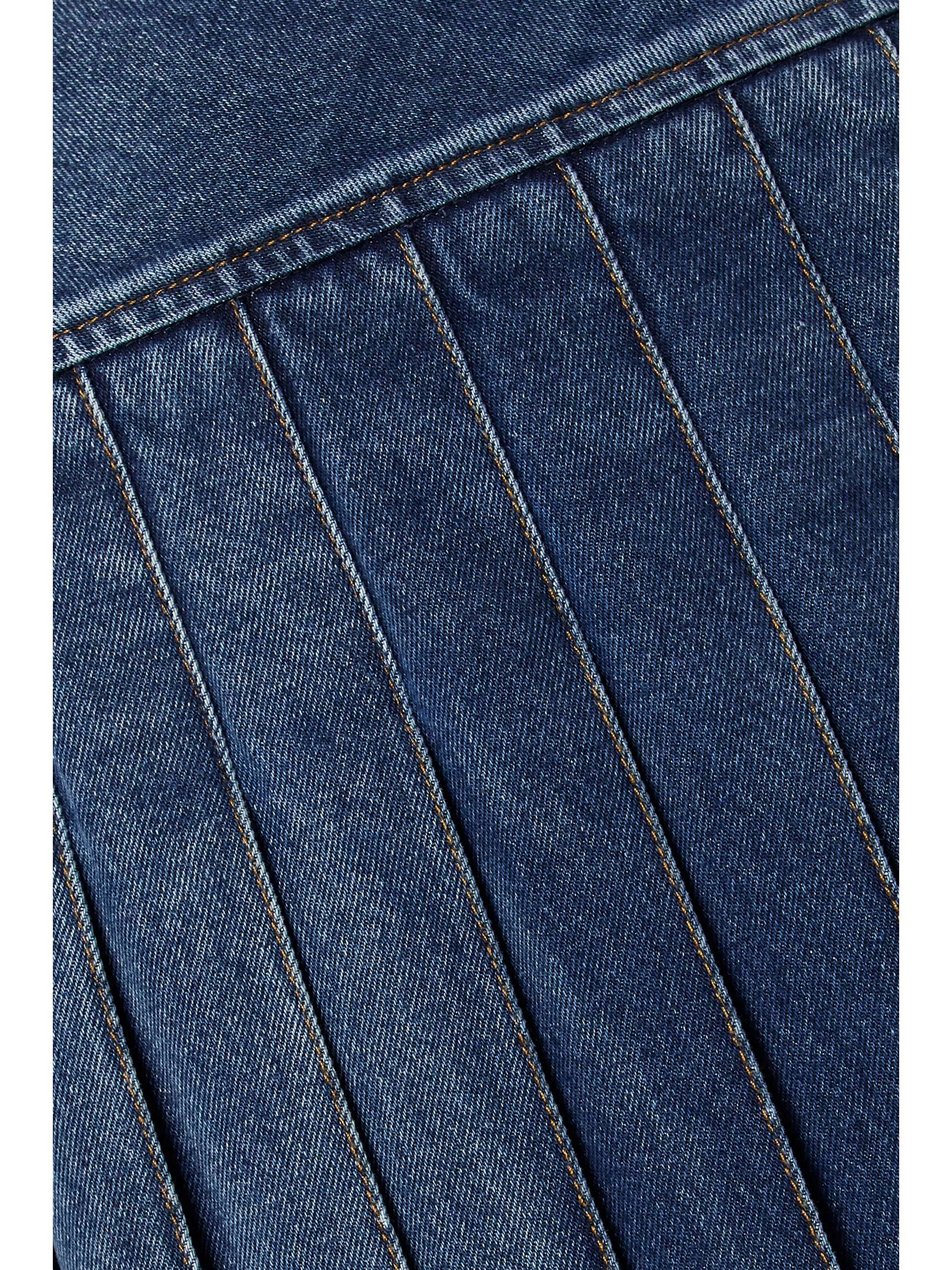 MICHAEL KORS COLLECTION Pleated denim midi skirt