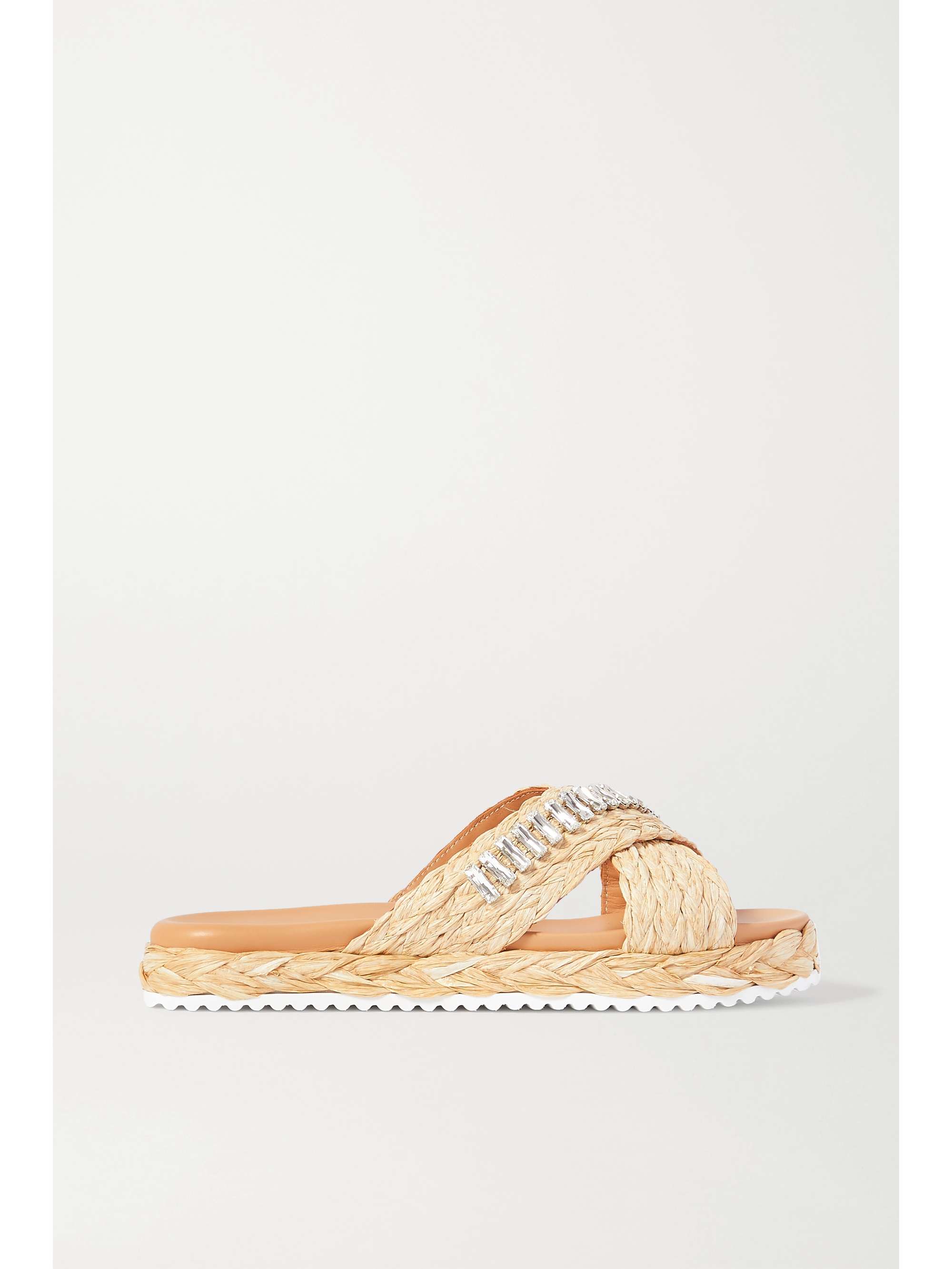 prada raffia bow flat slide sandals