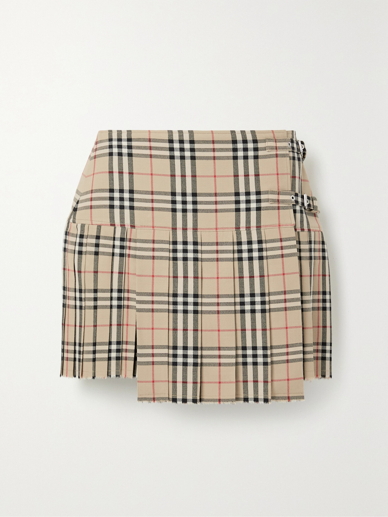 Burberry Check Wool Mini Kilt In Animal Print
