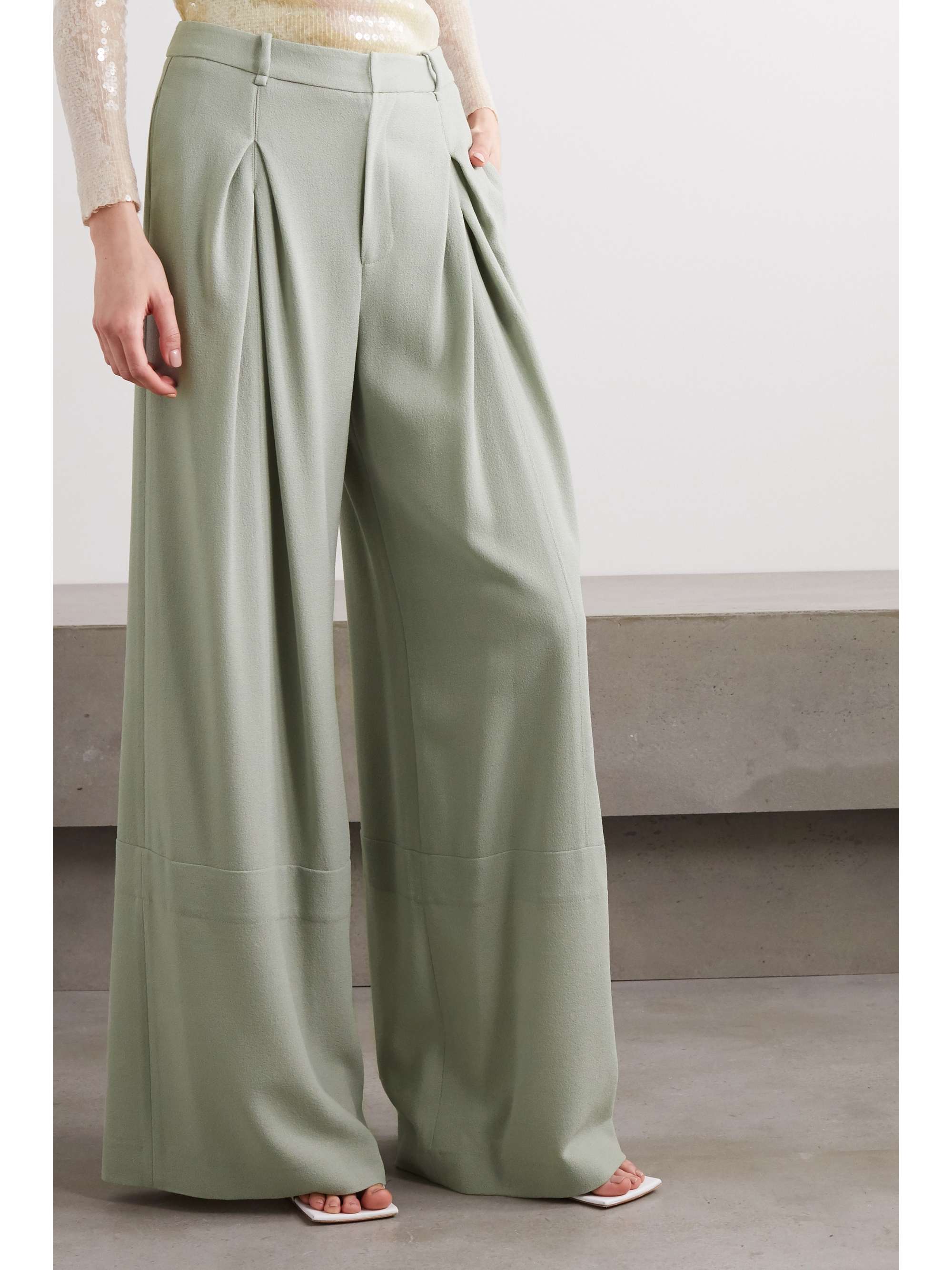 ROLAND MOURET Valens pleated wool-crepe pants