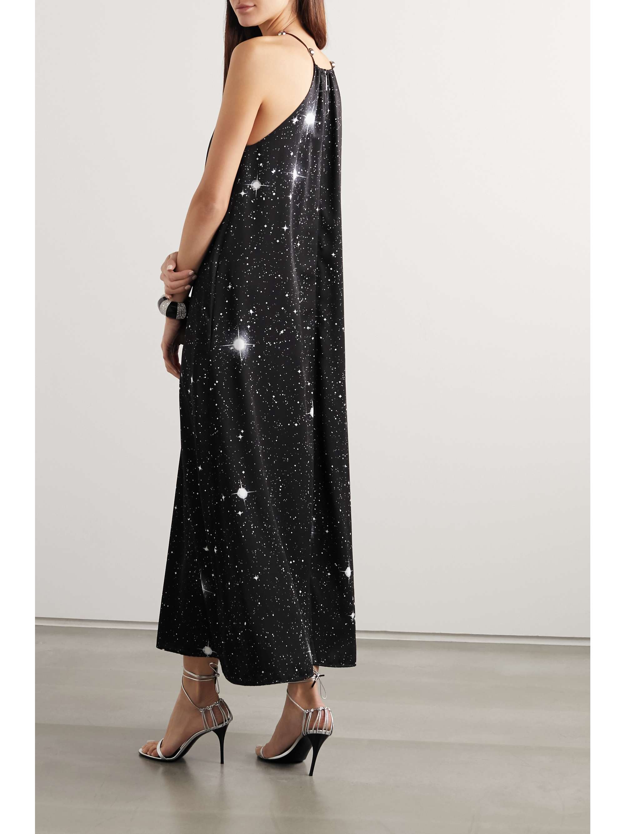 CHRISTOPHER KANE Embellished printed crepe midi dress