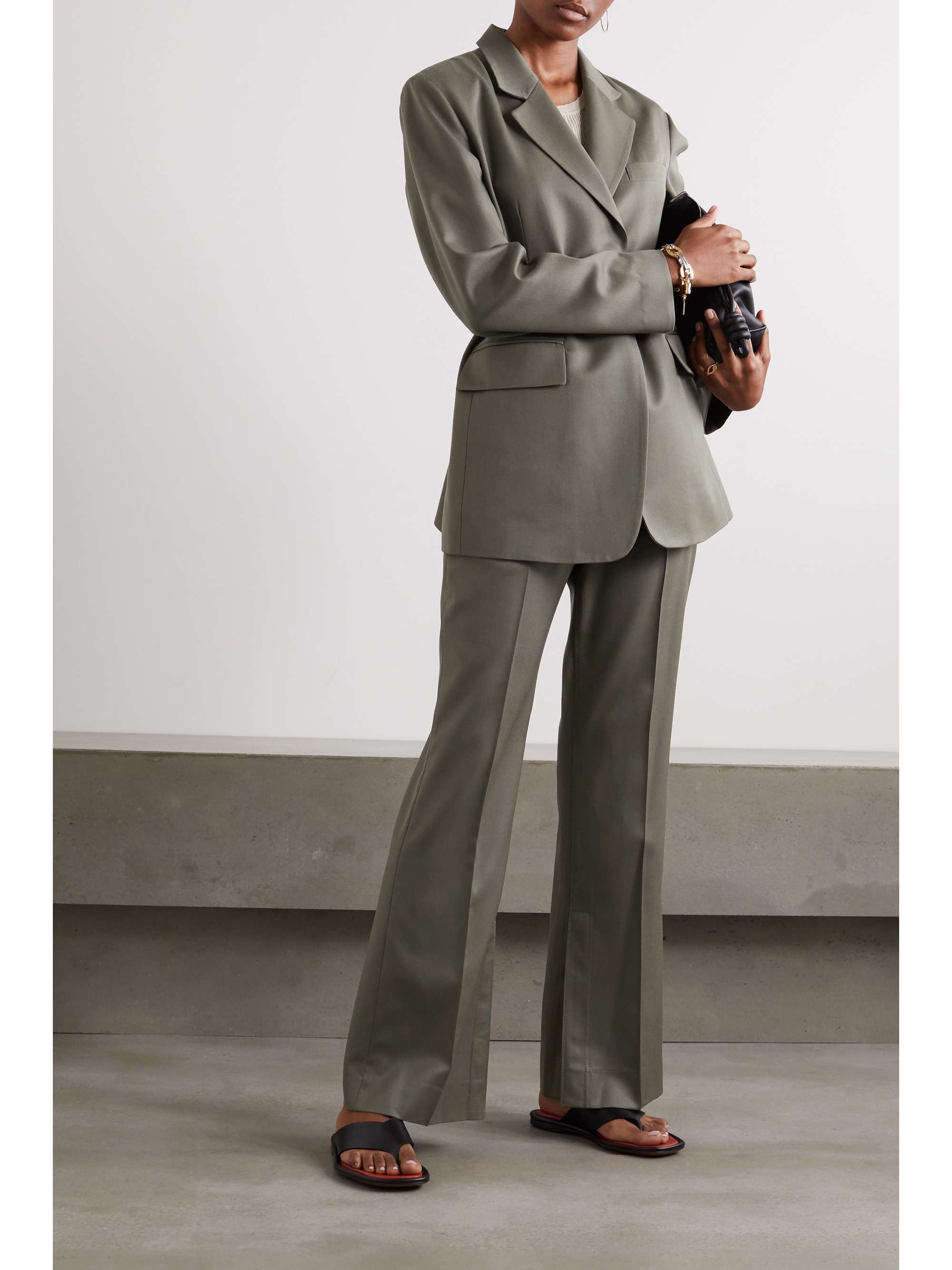 LVIR Wool-twill straight-leg pants