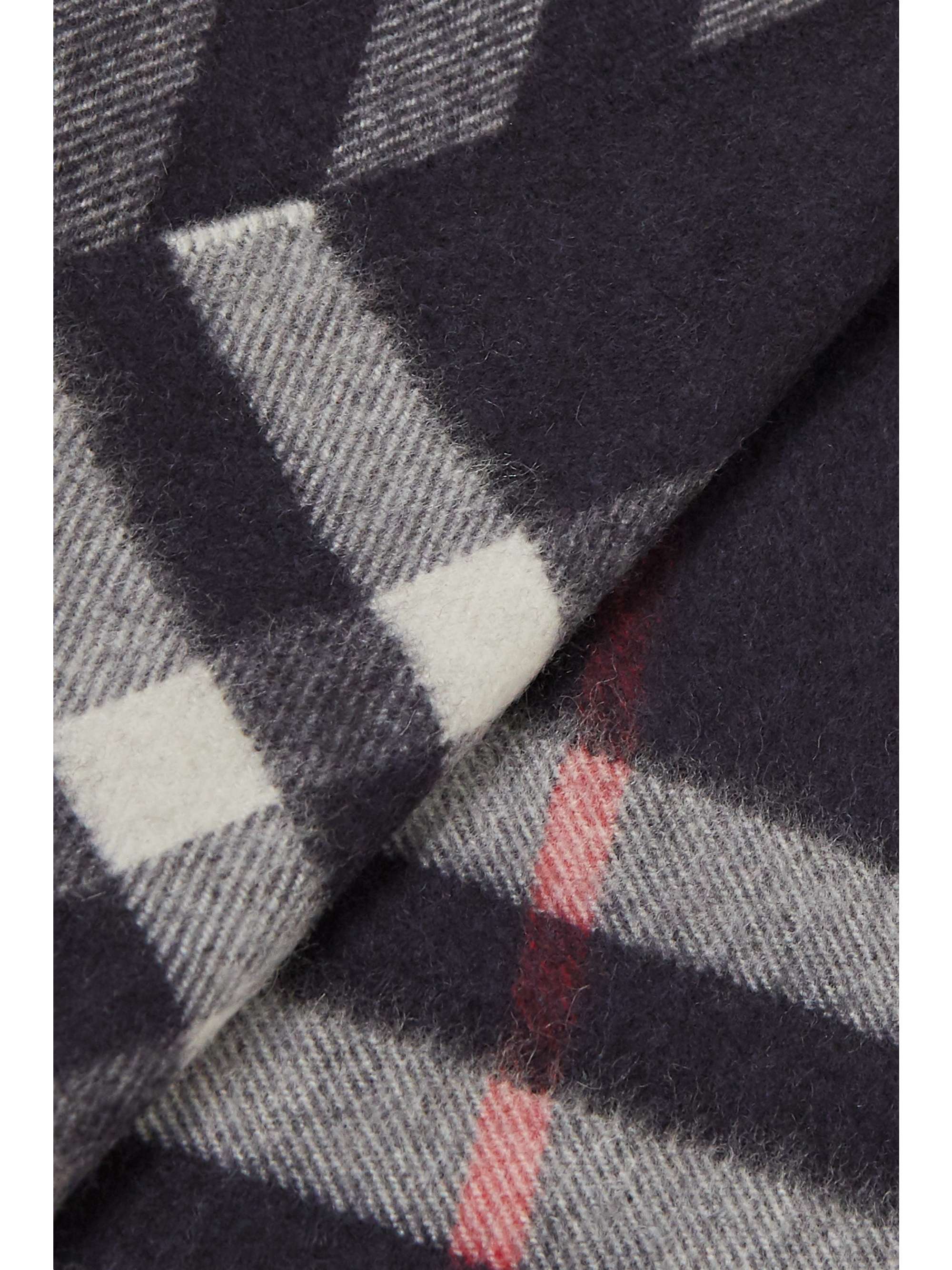 BURBERRY + NET SUSTAIN fringed checked cashmere scarf