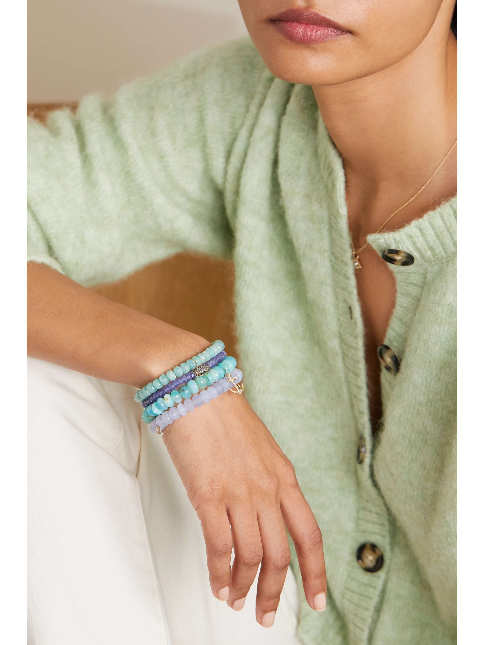 SYDNEY EVAN 14-karat gold multi-stone bracelet