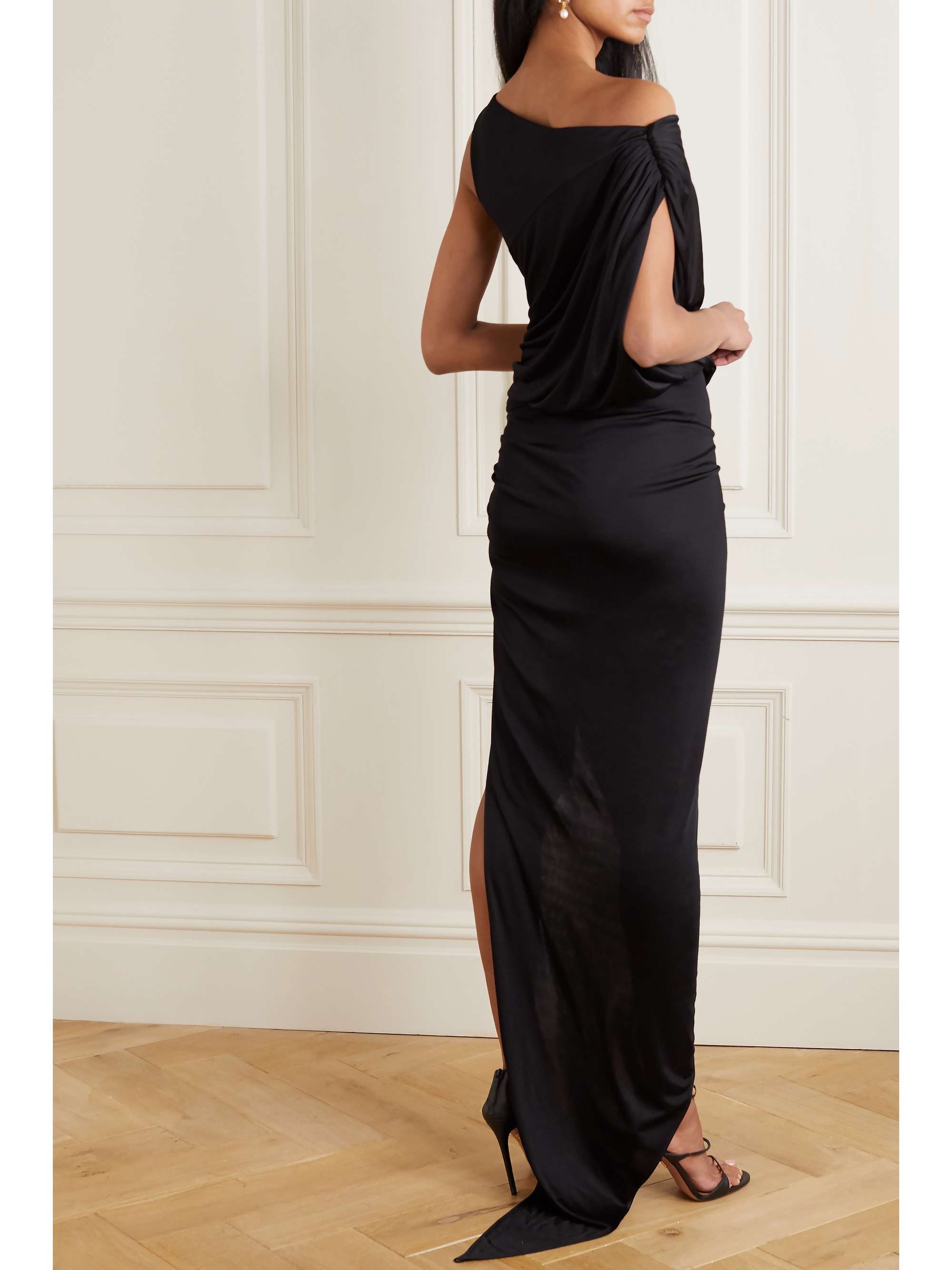 REDEMPTION Cutout draped ruched stretch-jersey gown