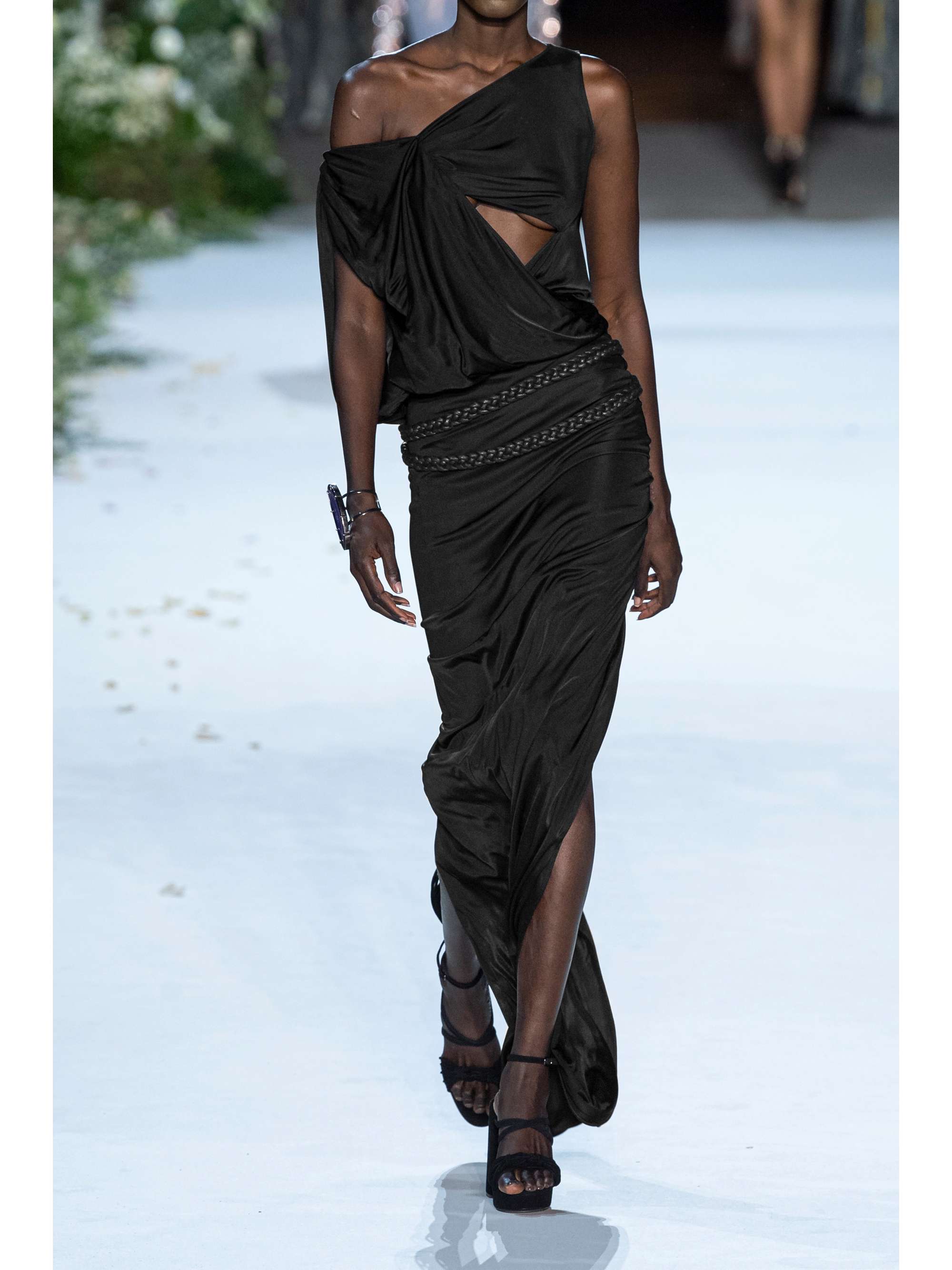 REDEMPTION Cutout draped ruched stretch-jersey gown