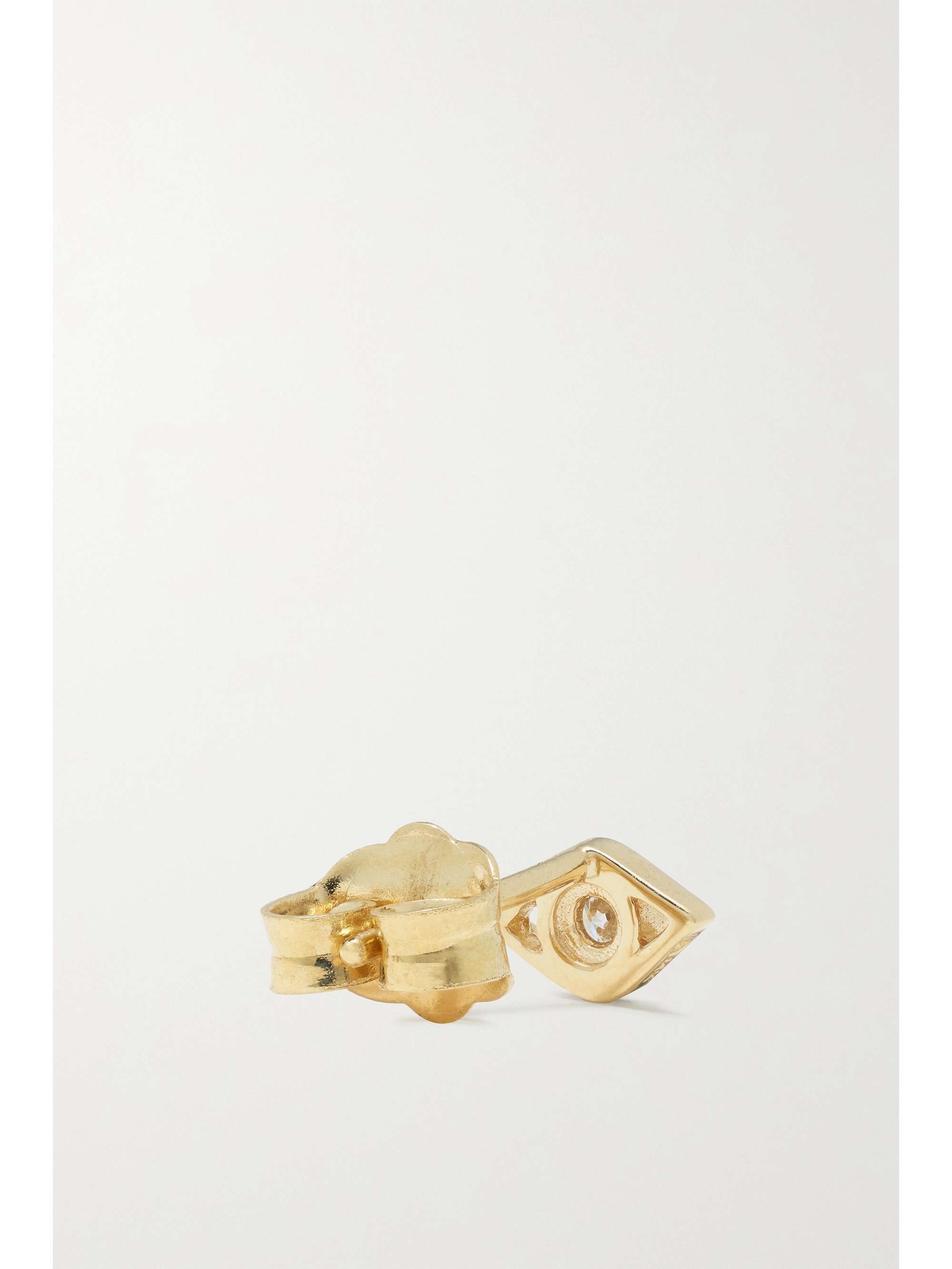 SYDNEY EVAN Small Evil Eye 14-karat gold, diamond and emerald earrings