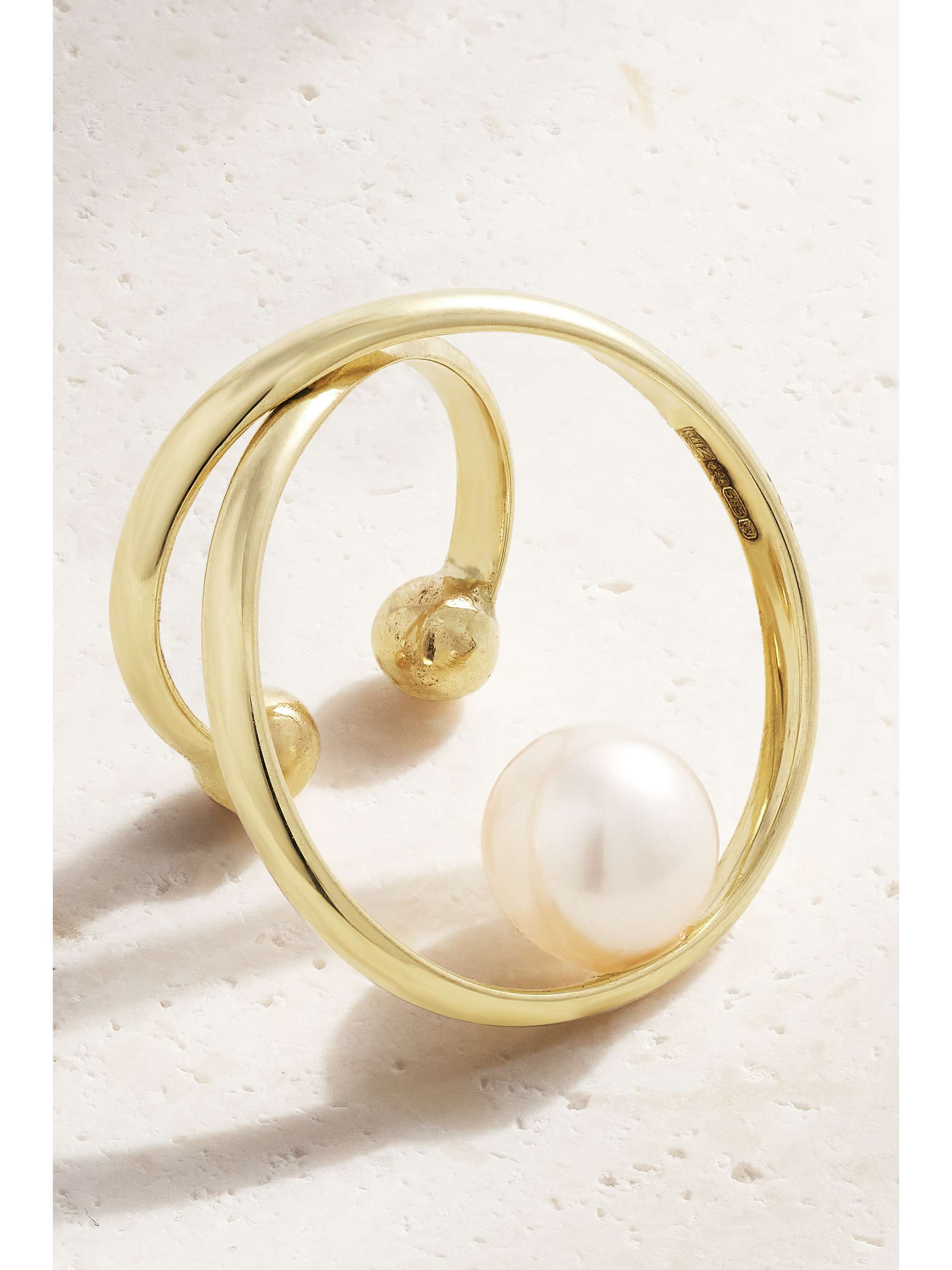 MIZUKI 14-karat gold pearl ear cuff