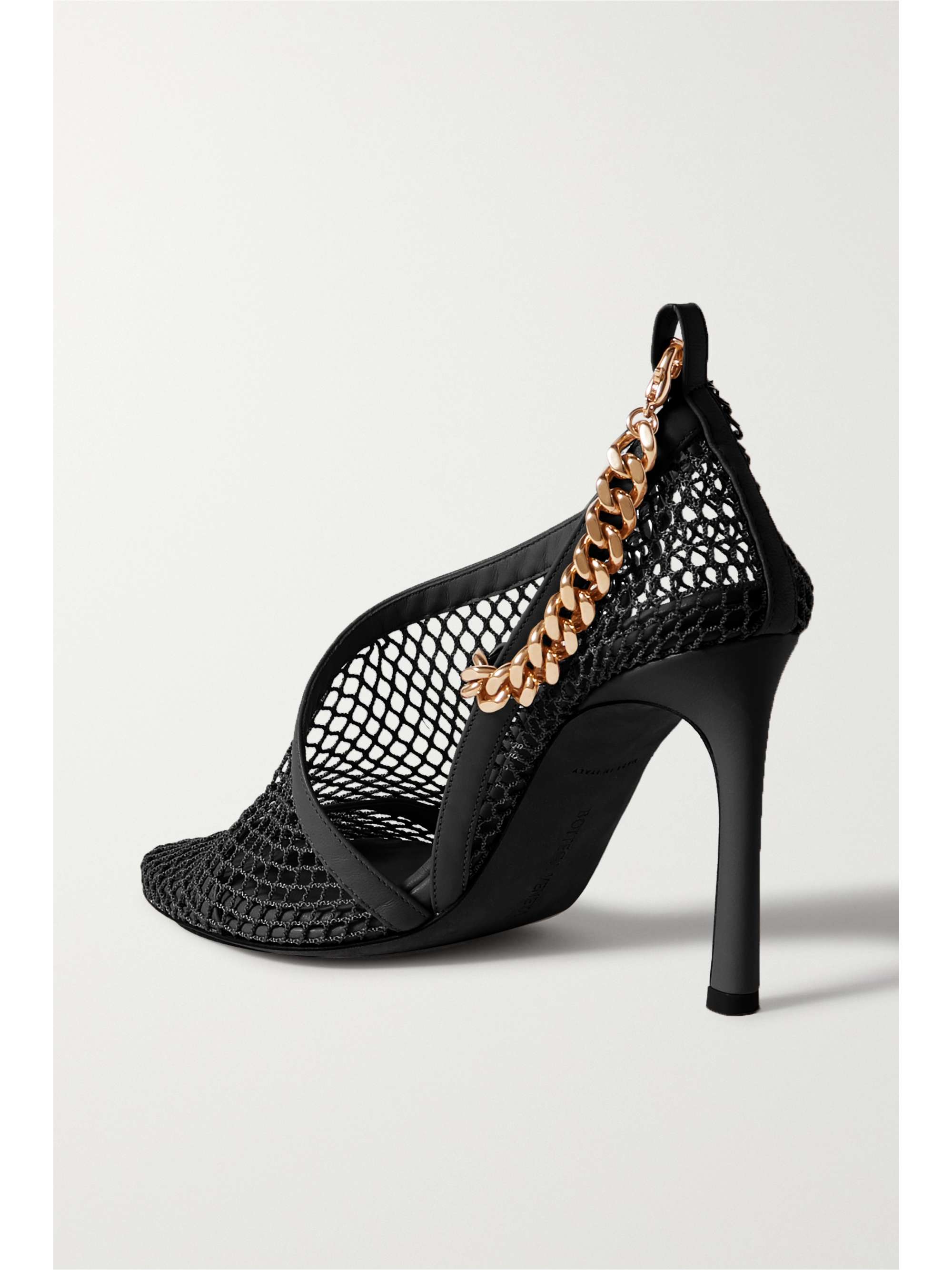 Black Chain Embellished Macrame And Leather Pumps Bottega Veneta Net A Porter