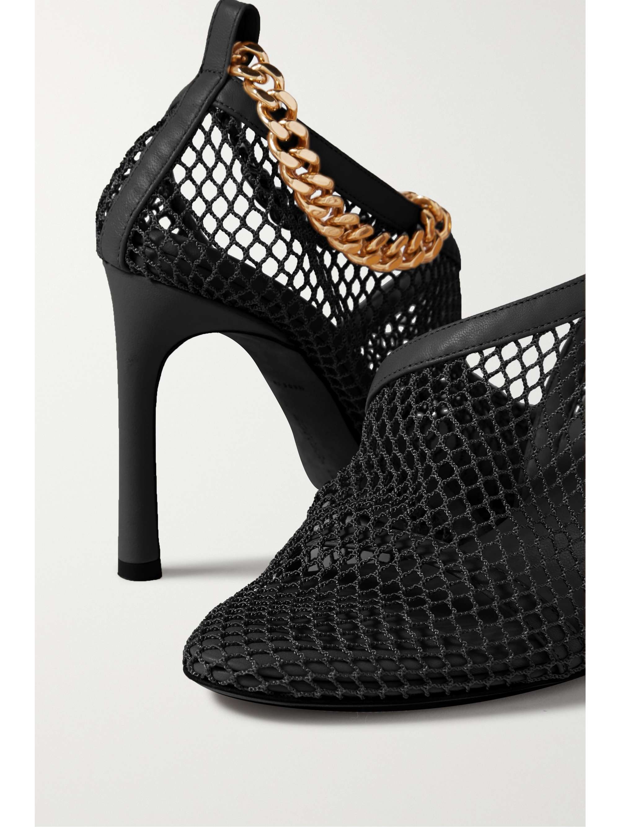 Black Chain Embellished Macrame And Leather Pumps Bottega Veneta Net A Porter