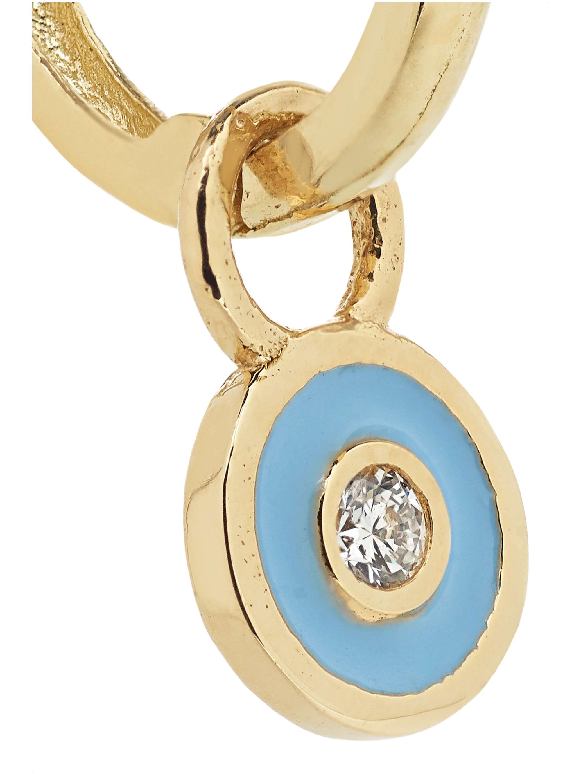 ALISON LOU Huggy 14-karat gold, enamel and diamond earring