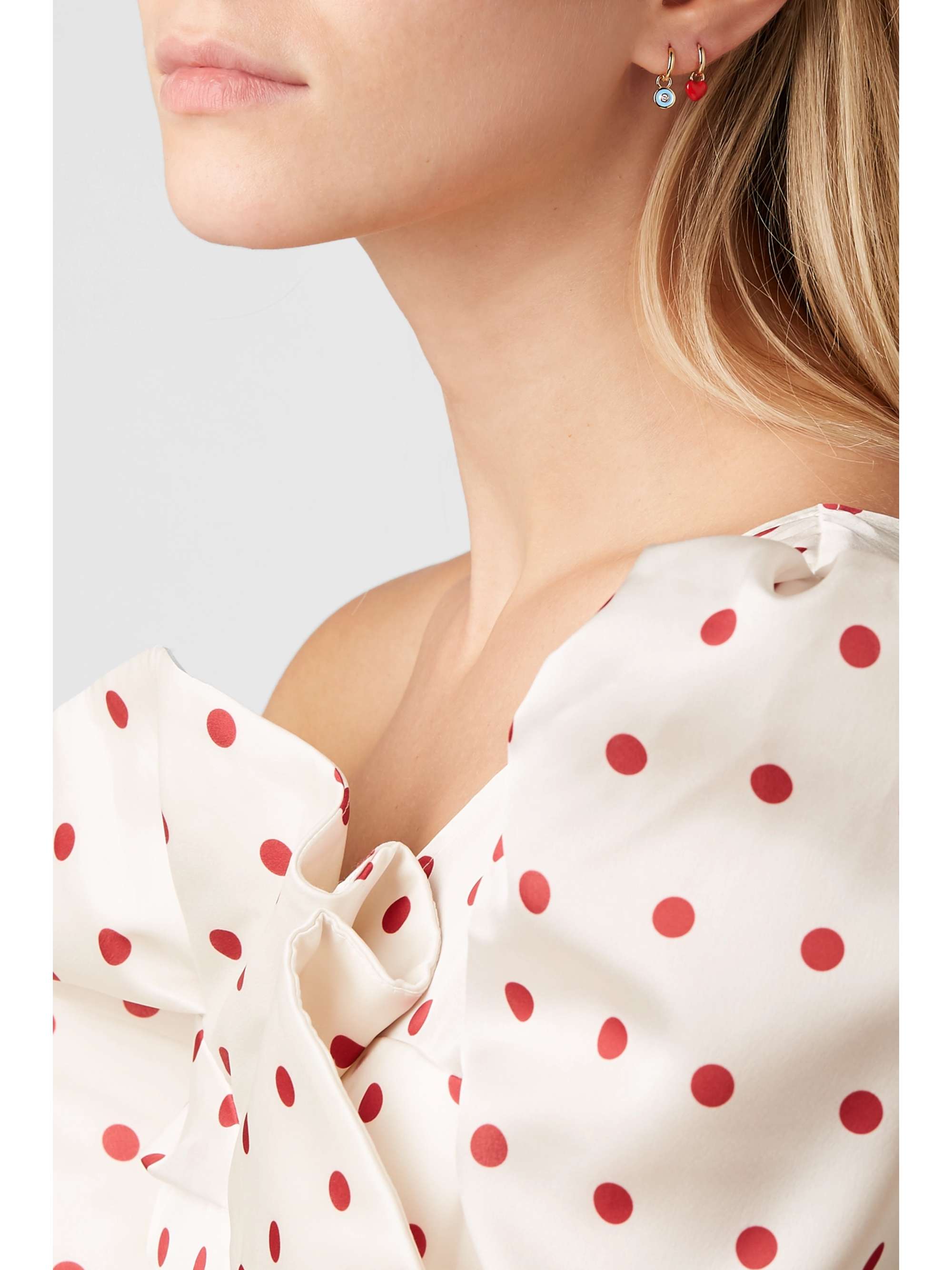 ALISON LOU Huggy 14-karat gold, enamel and diamond earring