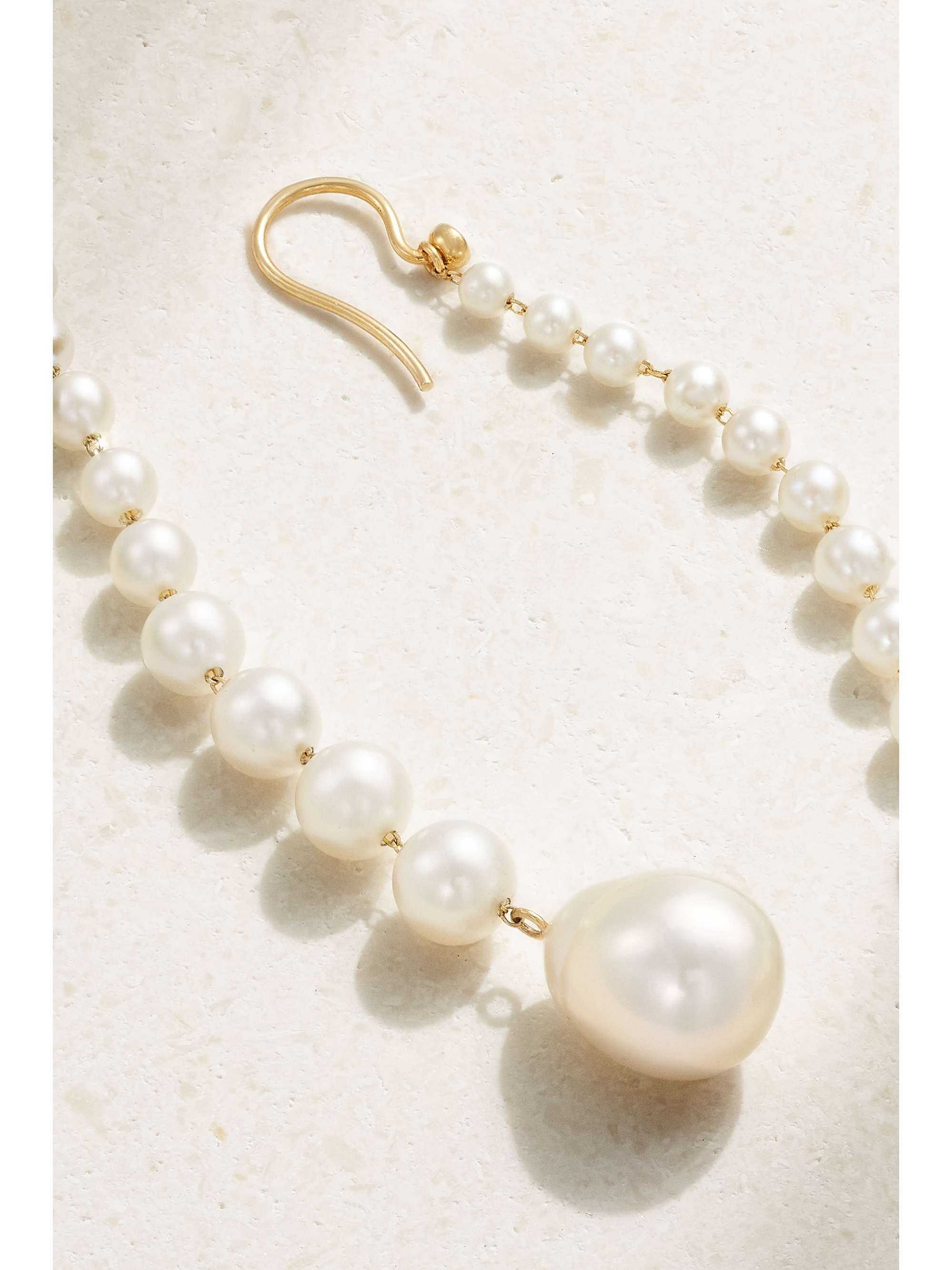 MIZUKI 14-karat gold, pearl and diamond earrings