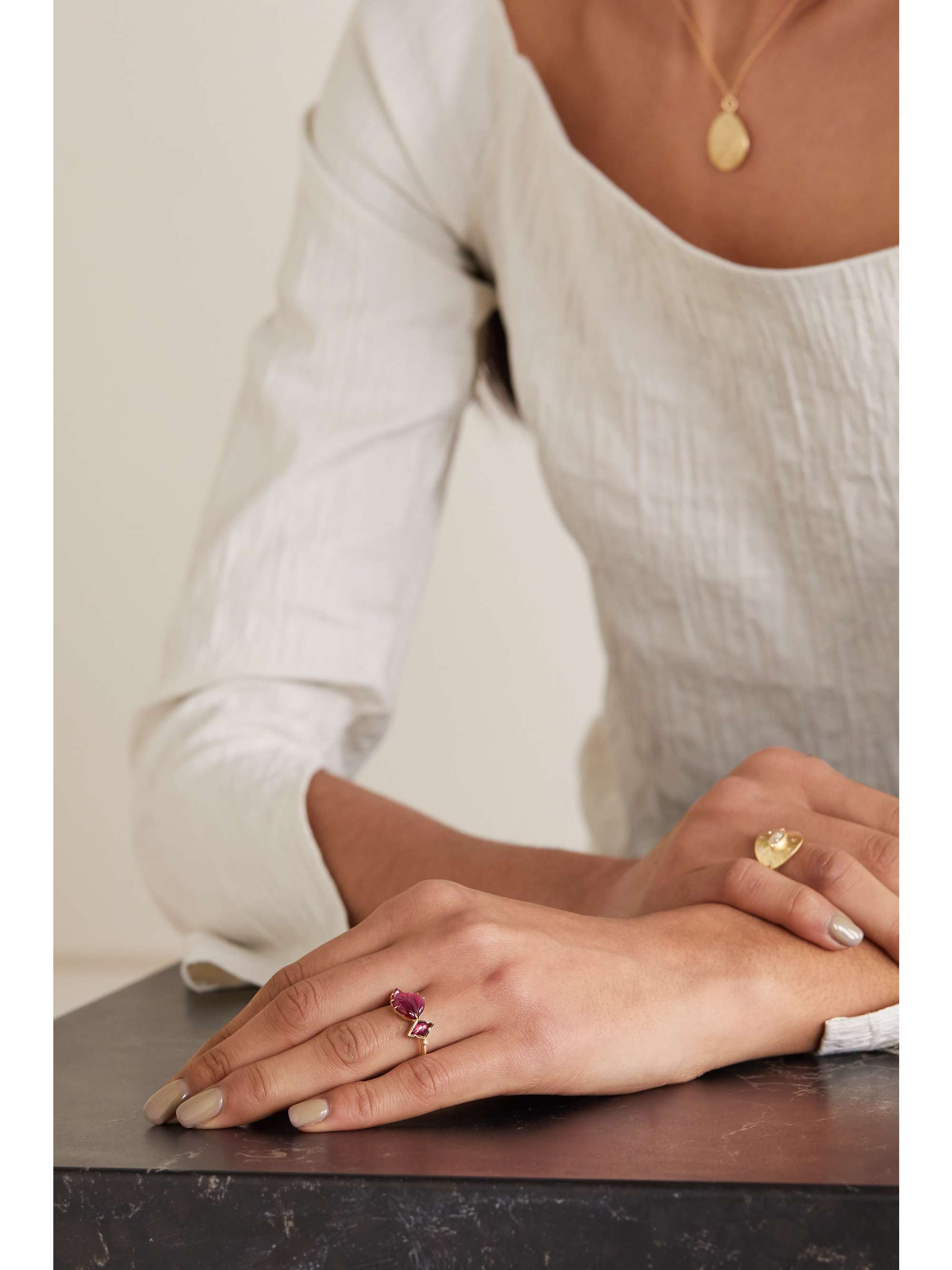 BROOKE GREGSON Maya 18-karat gold, tourmaline, spinel and diamond ring
