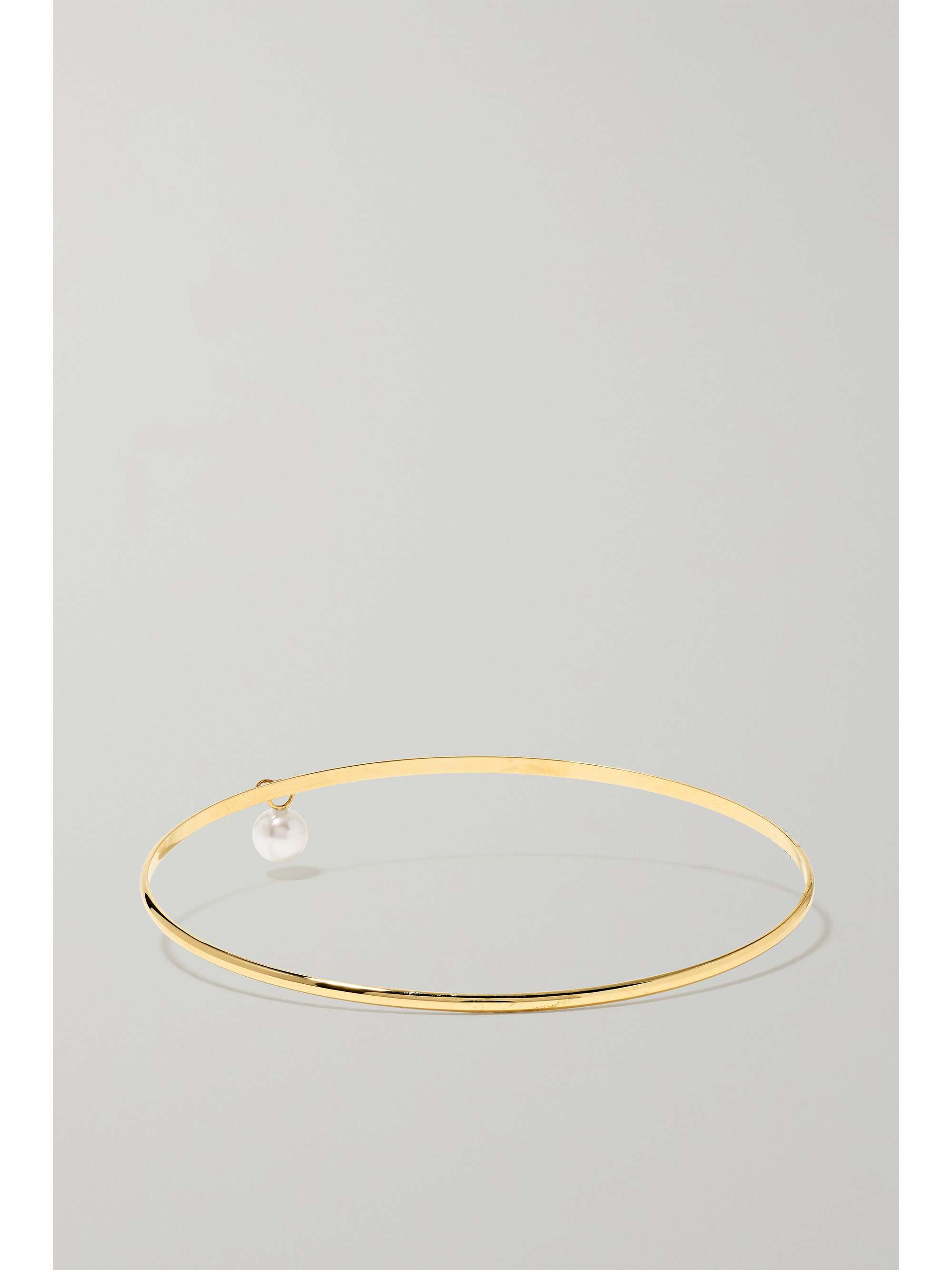 MIZUKI 14-karat gold pearl bangle
