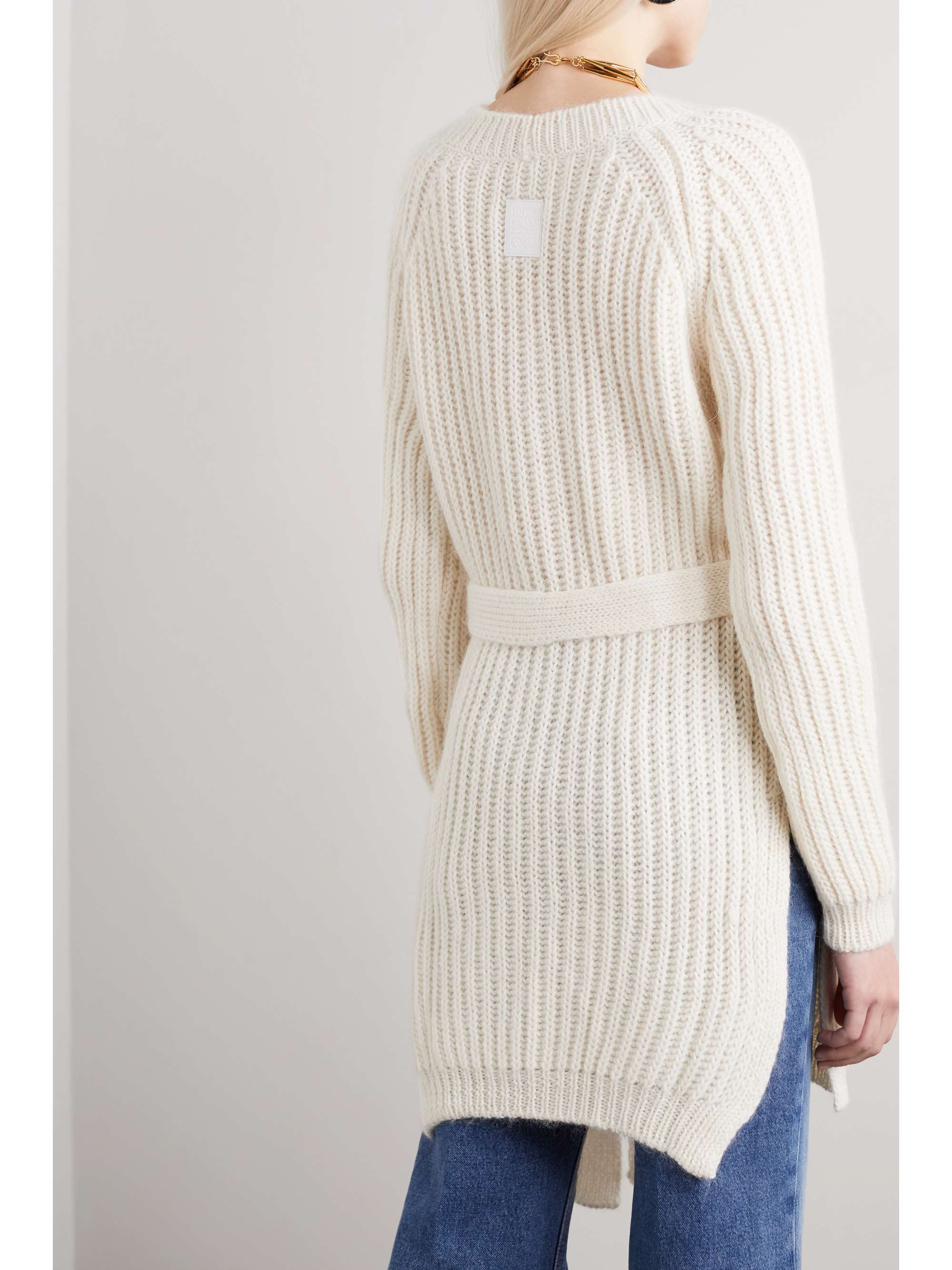 LOEWE Belted ribbed alpaca-blend sweater