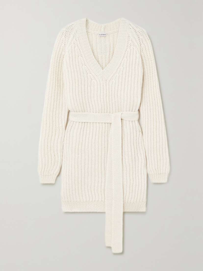 Loewe Belted Ribbed Alpaca-blend Sweater