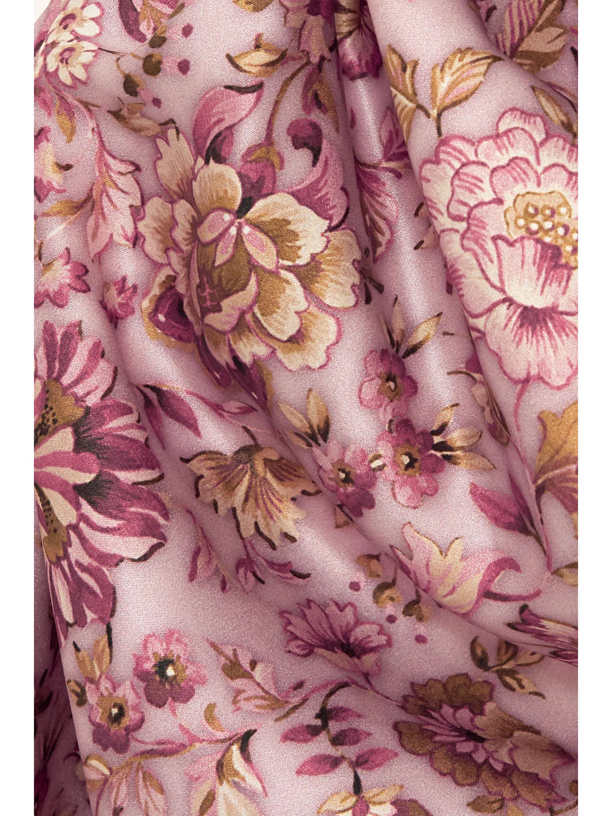 RAQUEL DINIZ Kate ruched floral-print silk-satin maxi dress