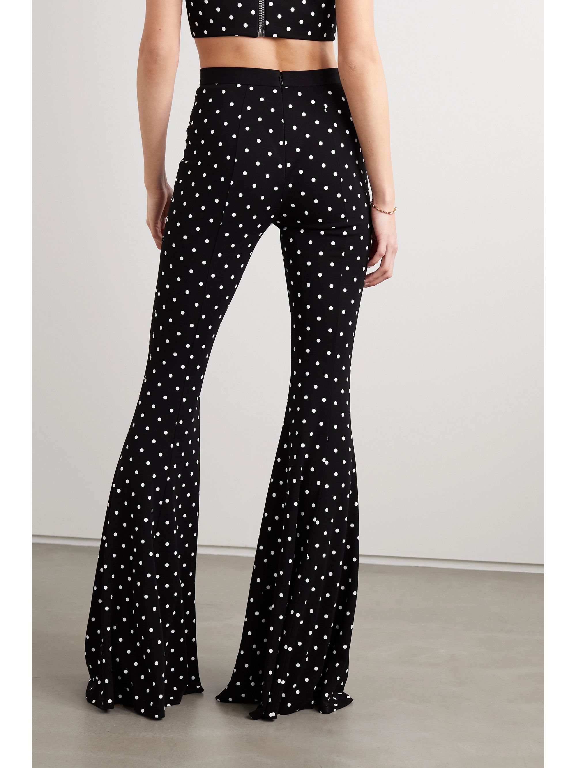 polka dot flare pants