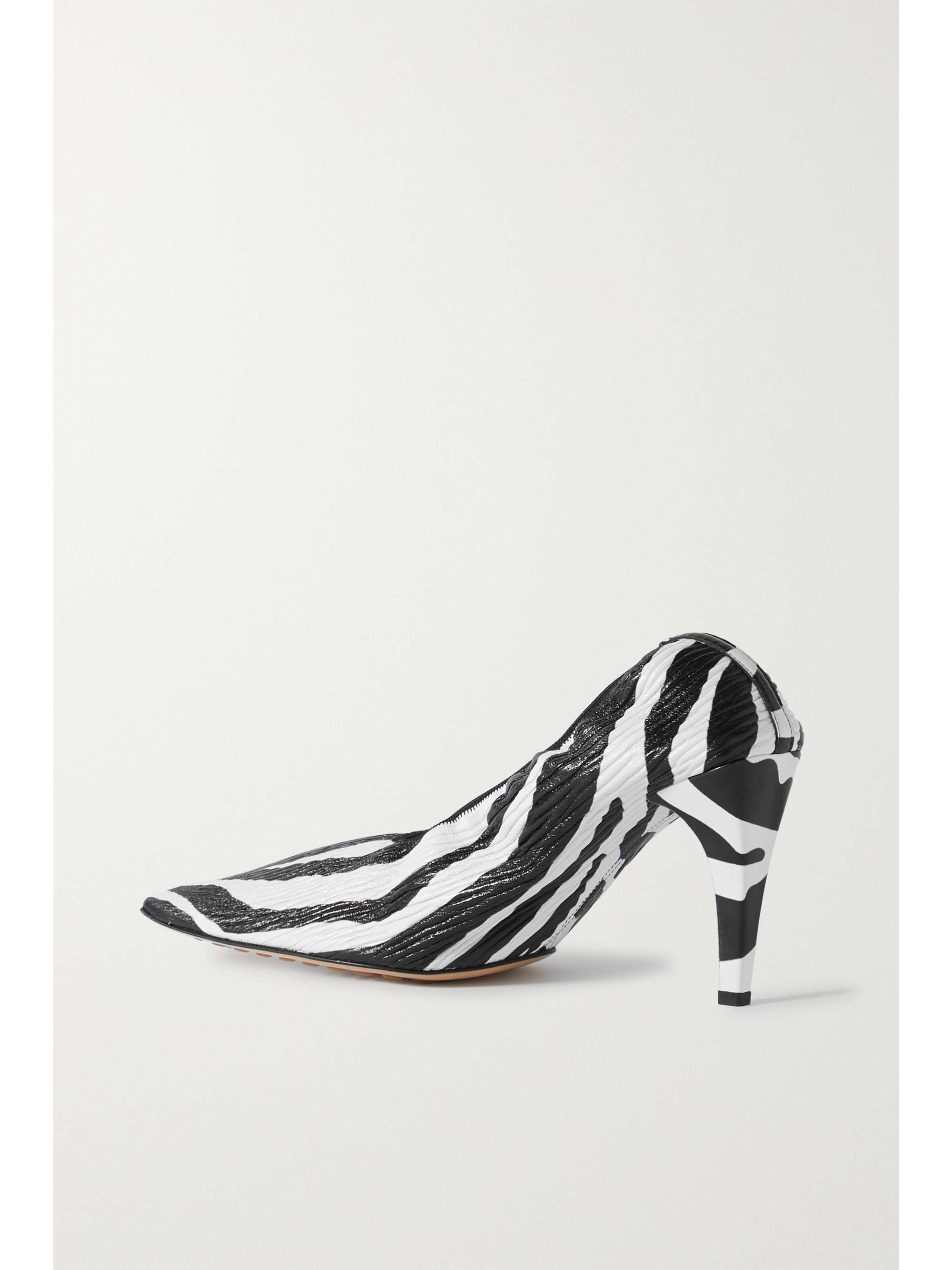 black and white animal print pumps