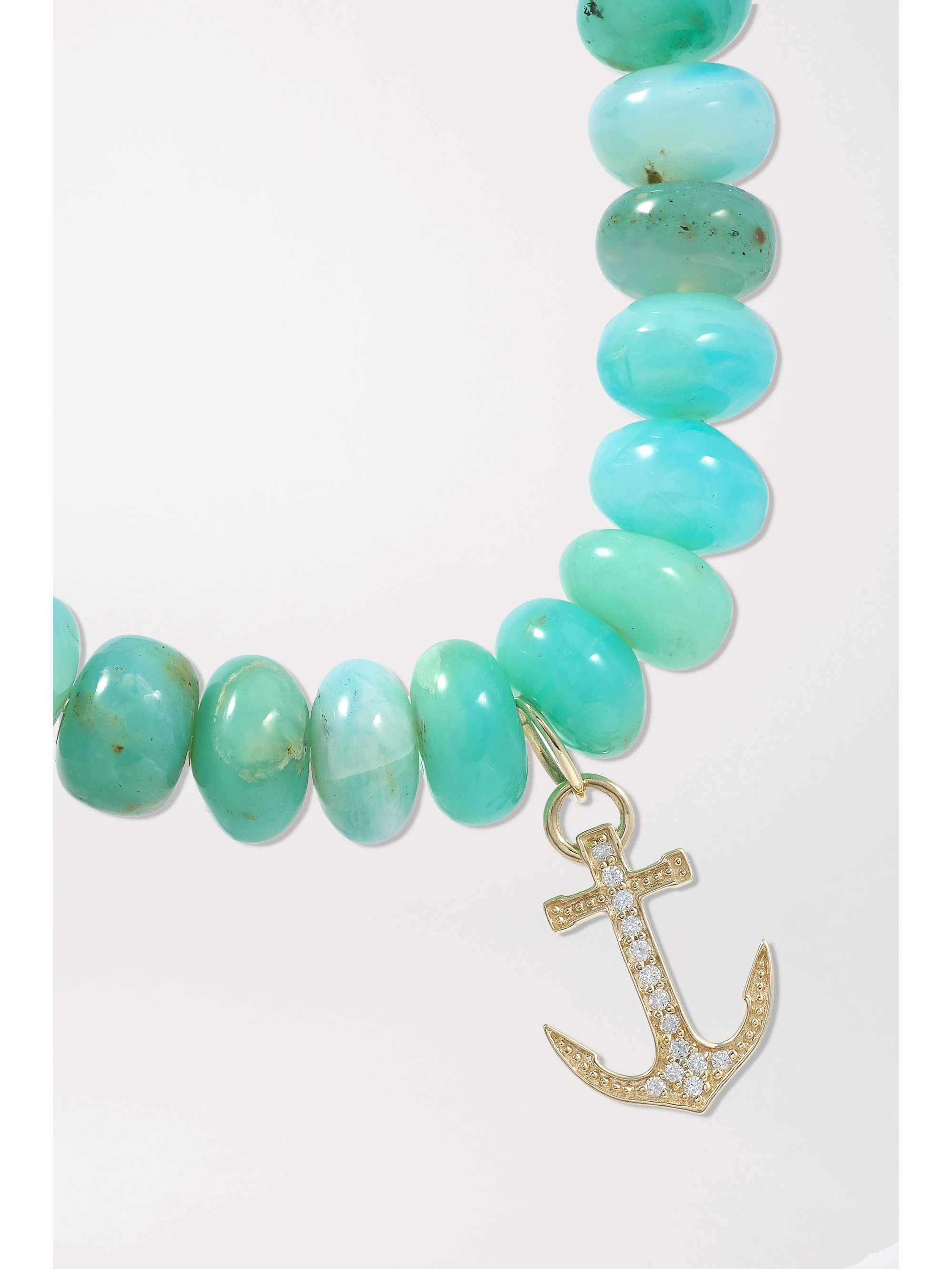 SYDNEY EVAN Lucky Wish 14-karat gold, opal and ruby bracelet