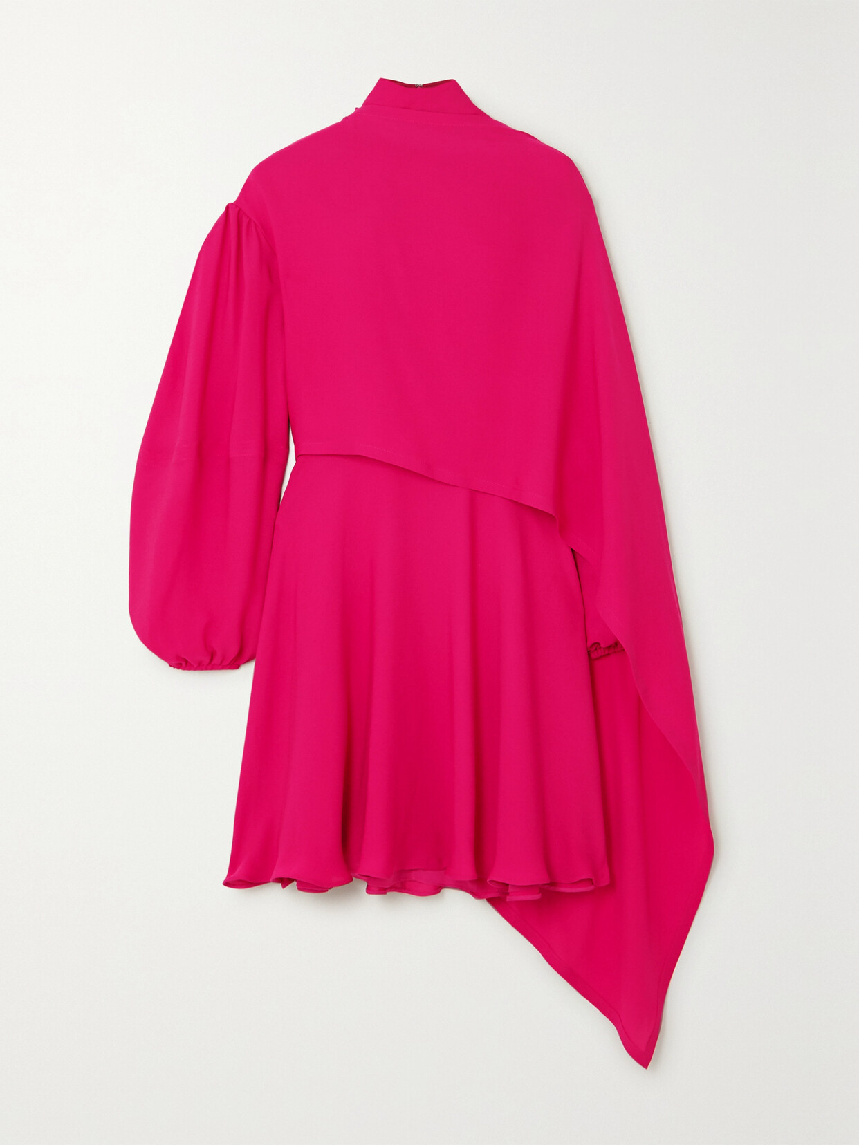 Valentino - Cape-effect Tie-neck Silk-chiffon Mini Dress - Pink 22 Awaiting product image