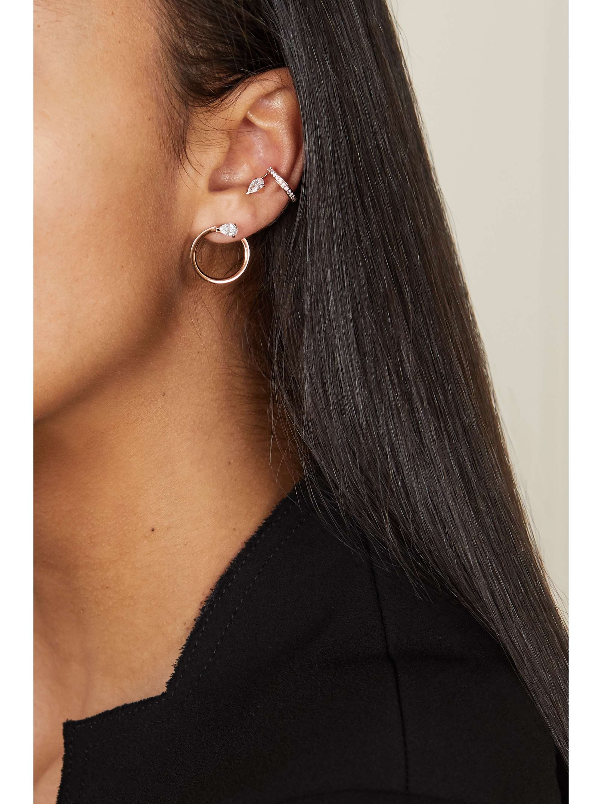 REPOSSI Serti Sur Vide Creole aus 18 Karat Roségold mit Diamant