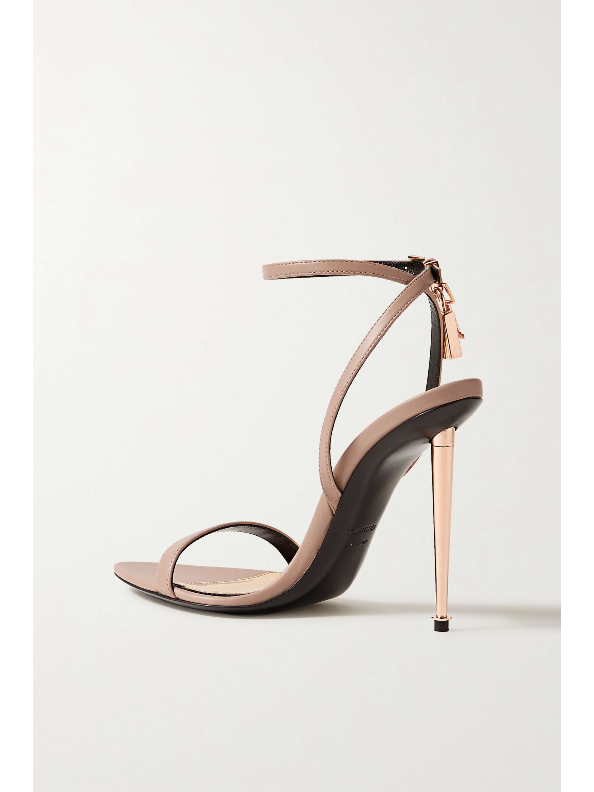 TOM FORD Padlock embellished croc-effect leather sandals