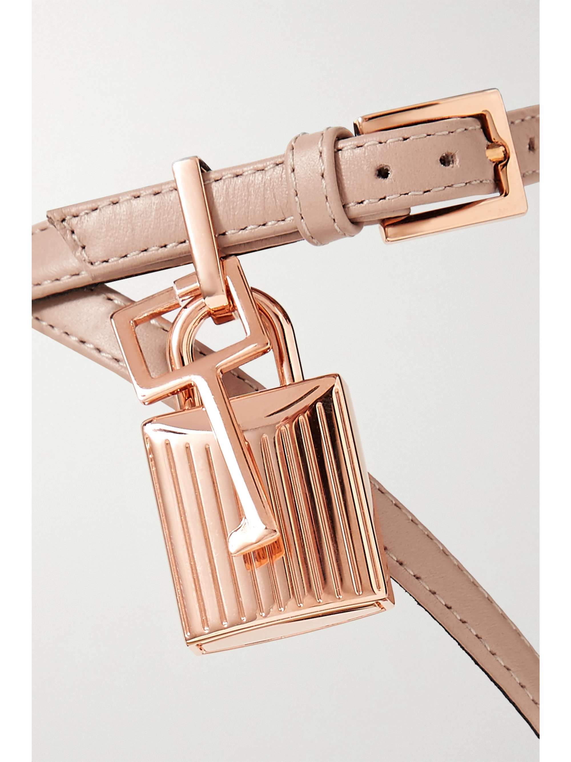 TOM FORD Padlock embellished croc-effect leather sandals