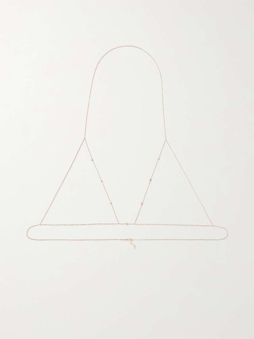 Jacquie Aiche 14-karat Rose Gold Diamond Body Chain