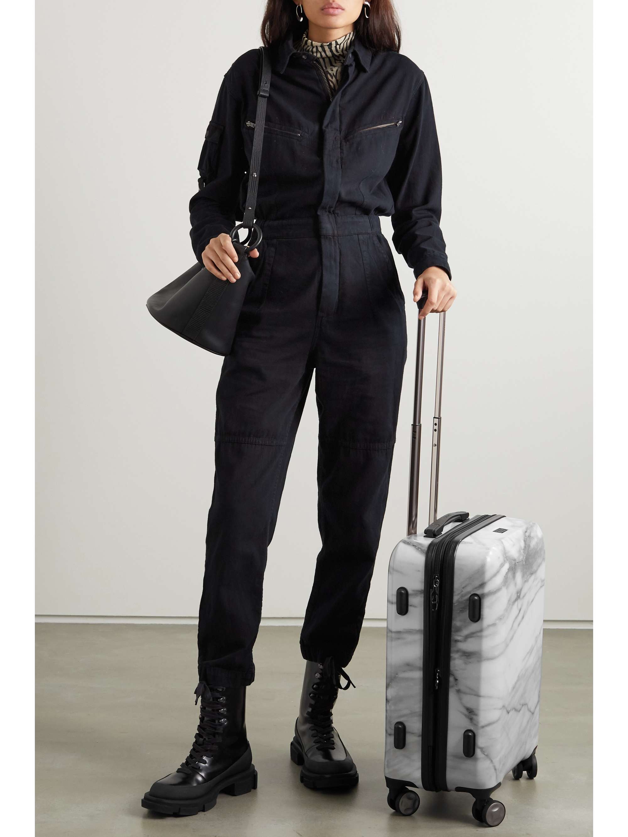 CALPAK Astyll Carry-On marbled hardshell suitcase