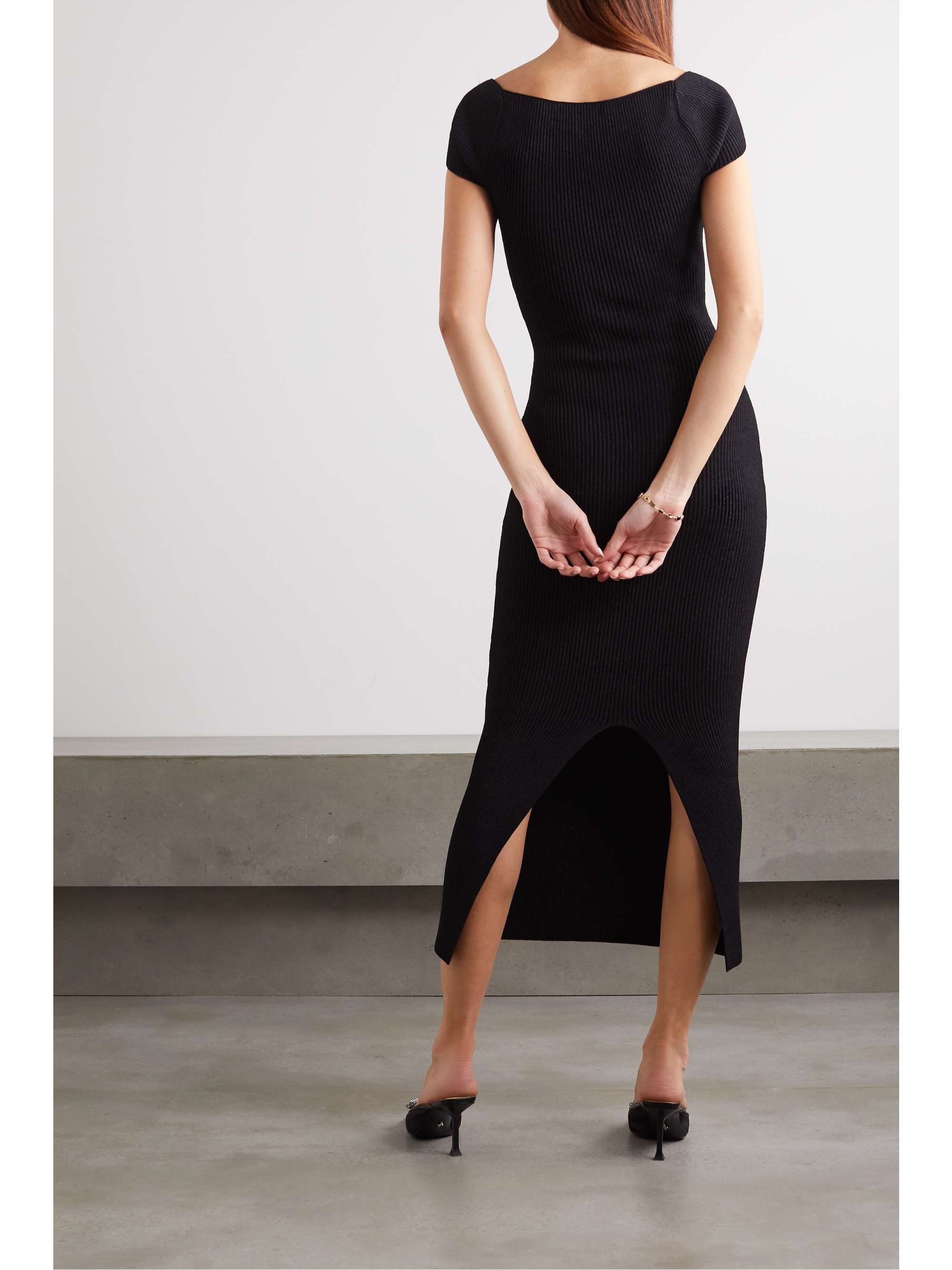 KHAITE Allegra ribbed-knit midi dress