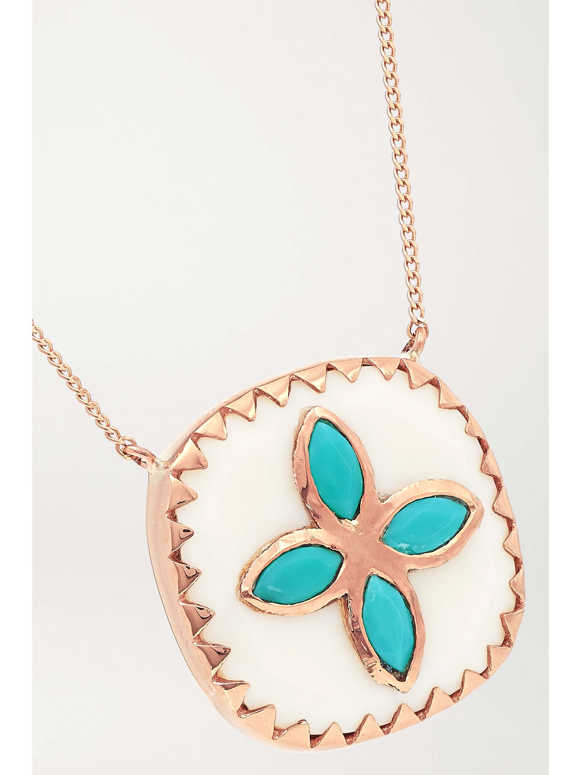 PASCALE MONVOISIN Bowie 9-karat rose gold, resin and turquoise necklace