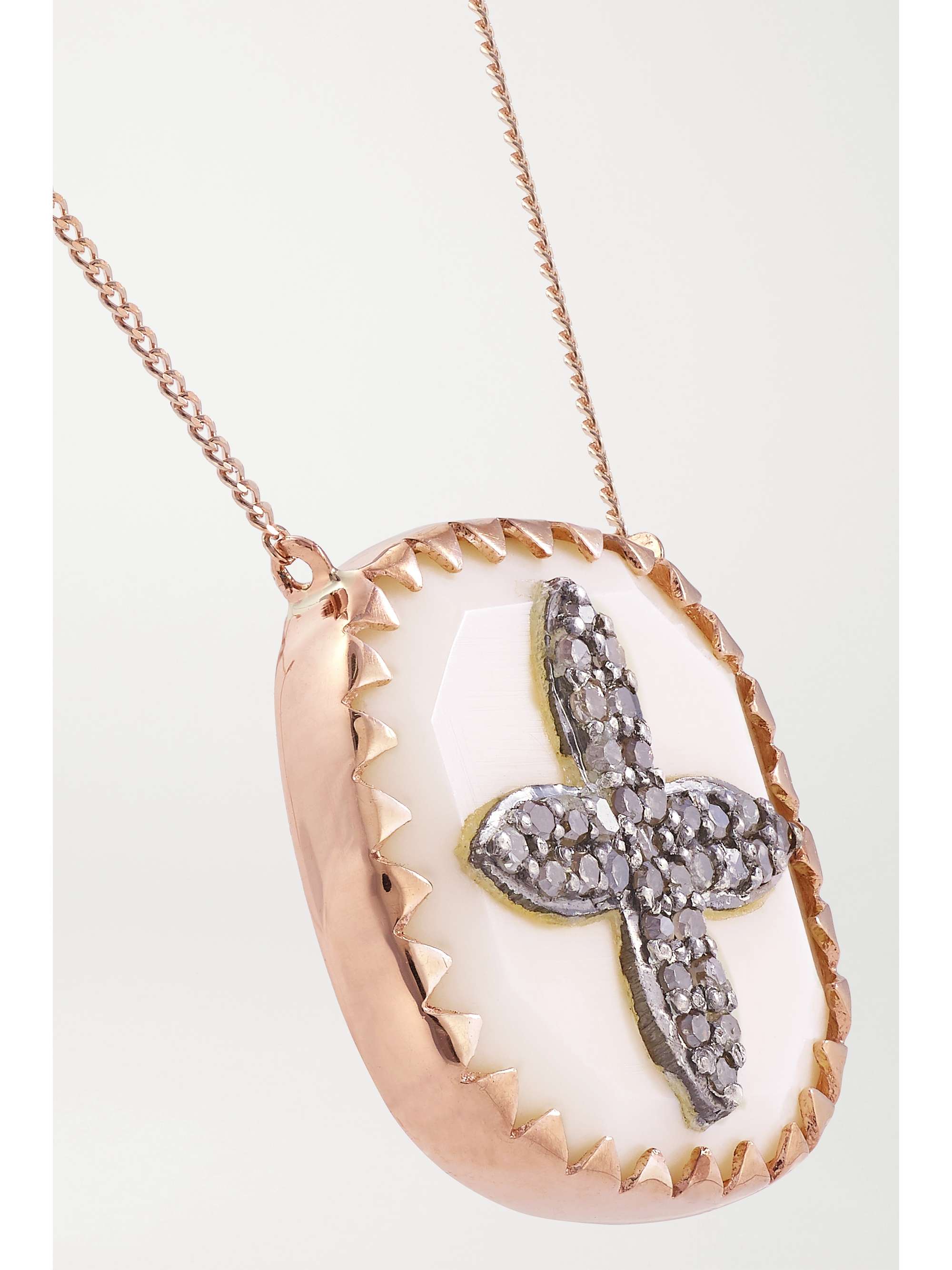 PASCALE MONVOISIN Bowie 9-karat rose gold, resin and turquoise necklace