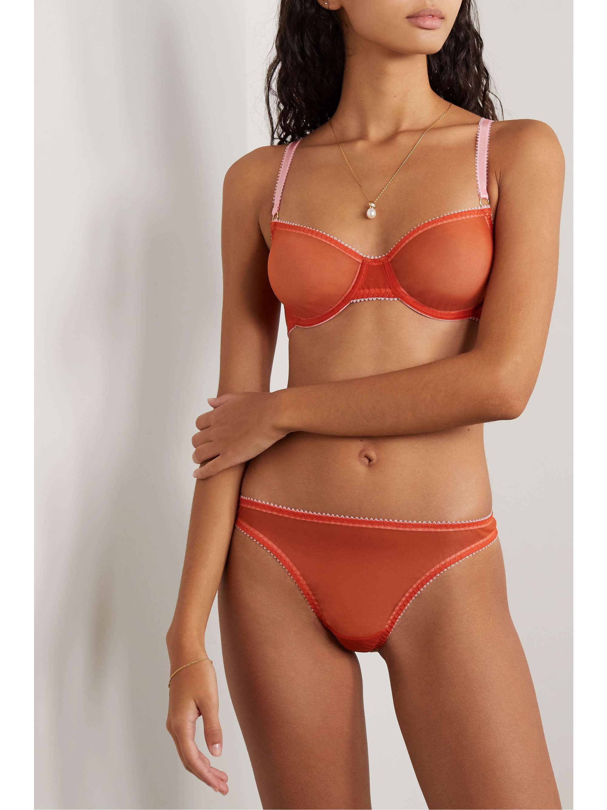 DORA LARSEN Hanna stretch-tulle underwired bra