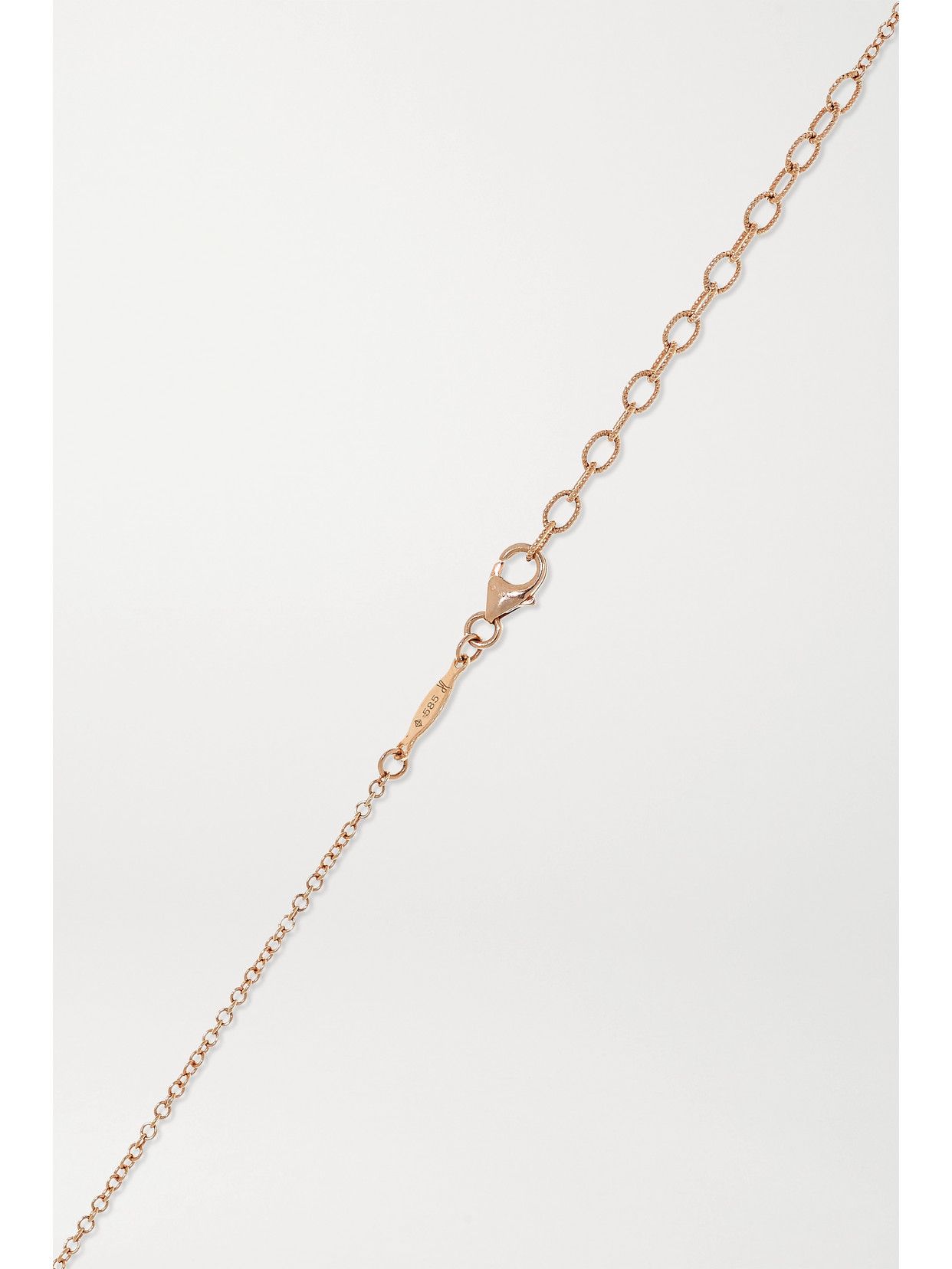 Shop Jacquie Aiche 14-karat Rose Gold Diamond Necklace