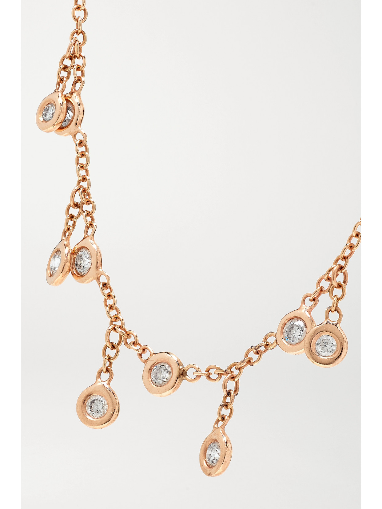 Shop Jacquie Aiche 14-karat Rose Gold Diamond Necklace