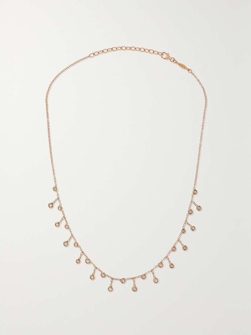 Jacquie Aiche 14-karat Rose Gold Diamond Necklace