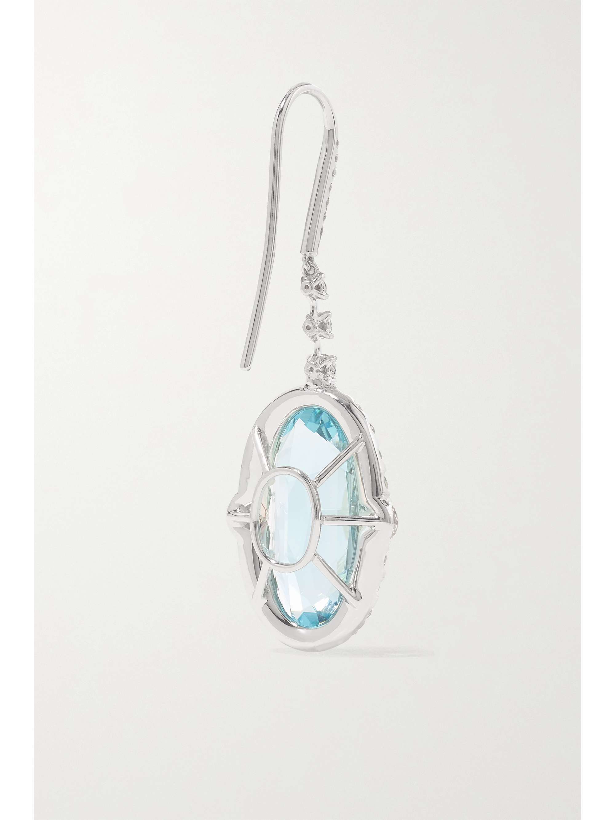 MARTIN KATZ 18-karat white gold, aquamarine and diamond earrings