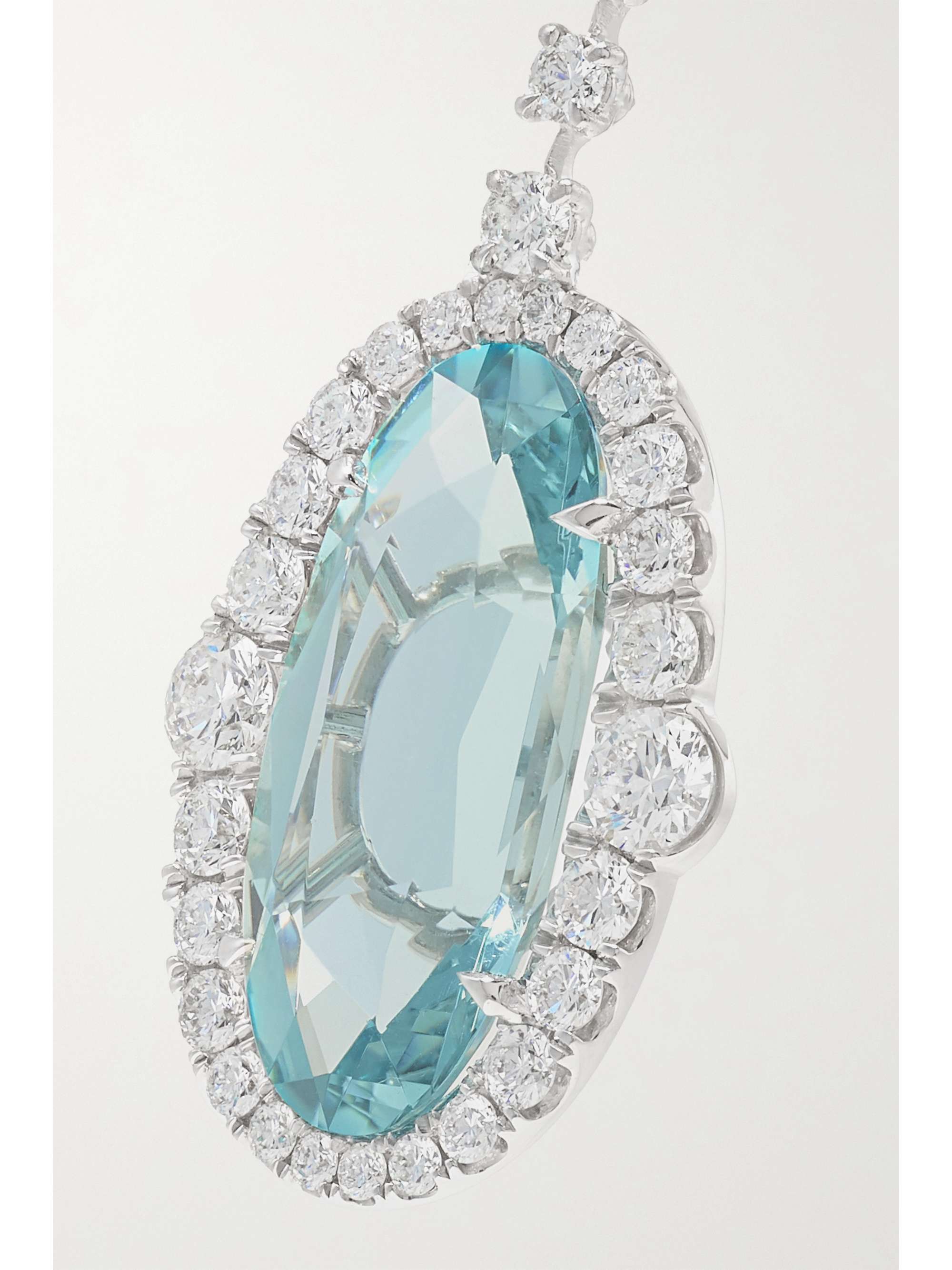 MARTIN KATZ 18-karat white gold, aquamarine and diamond earrings