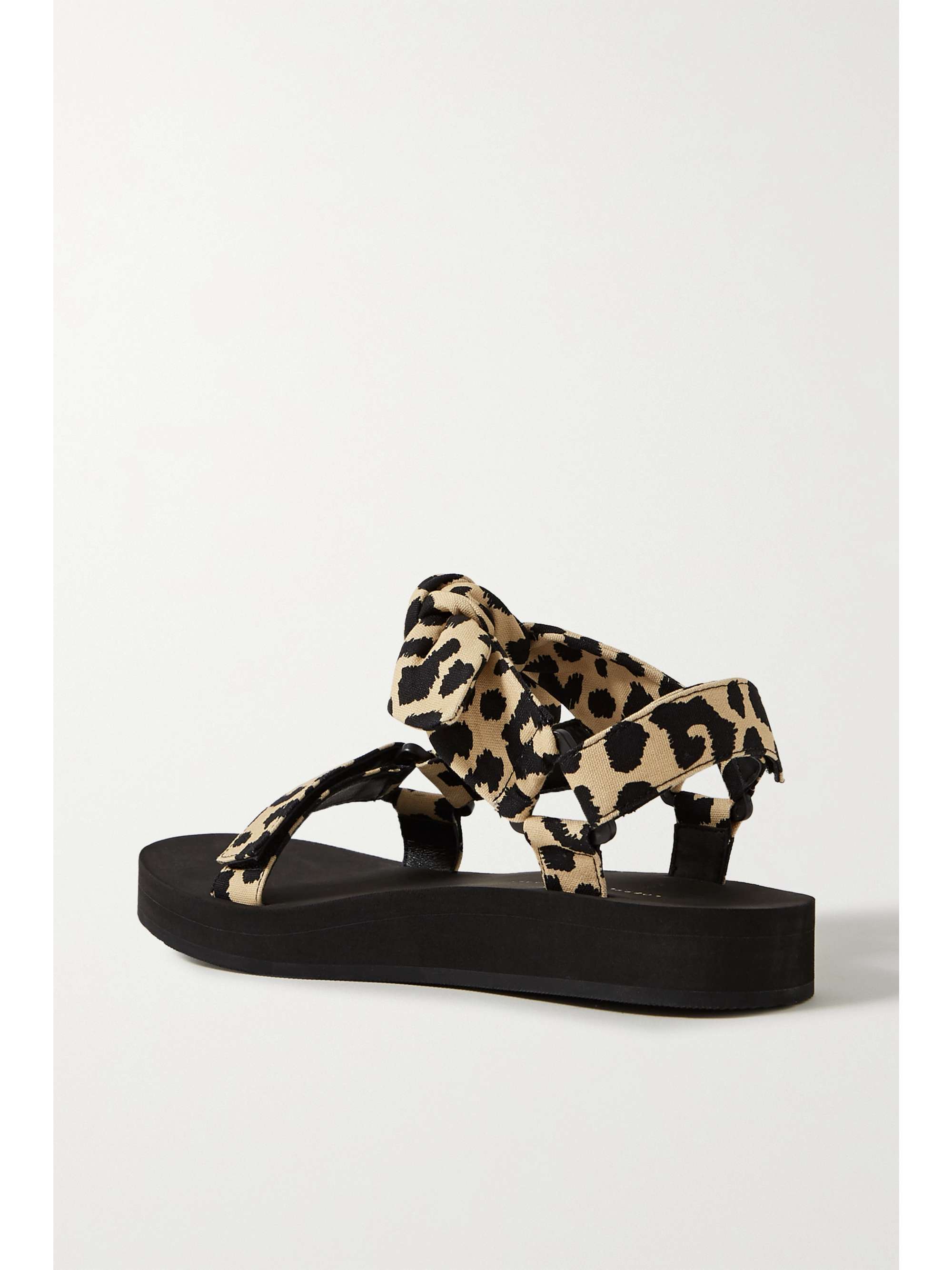 leopard sandals with bow