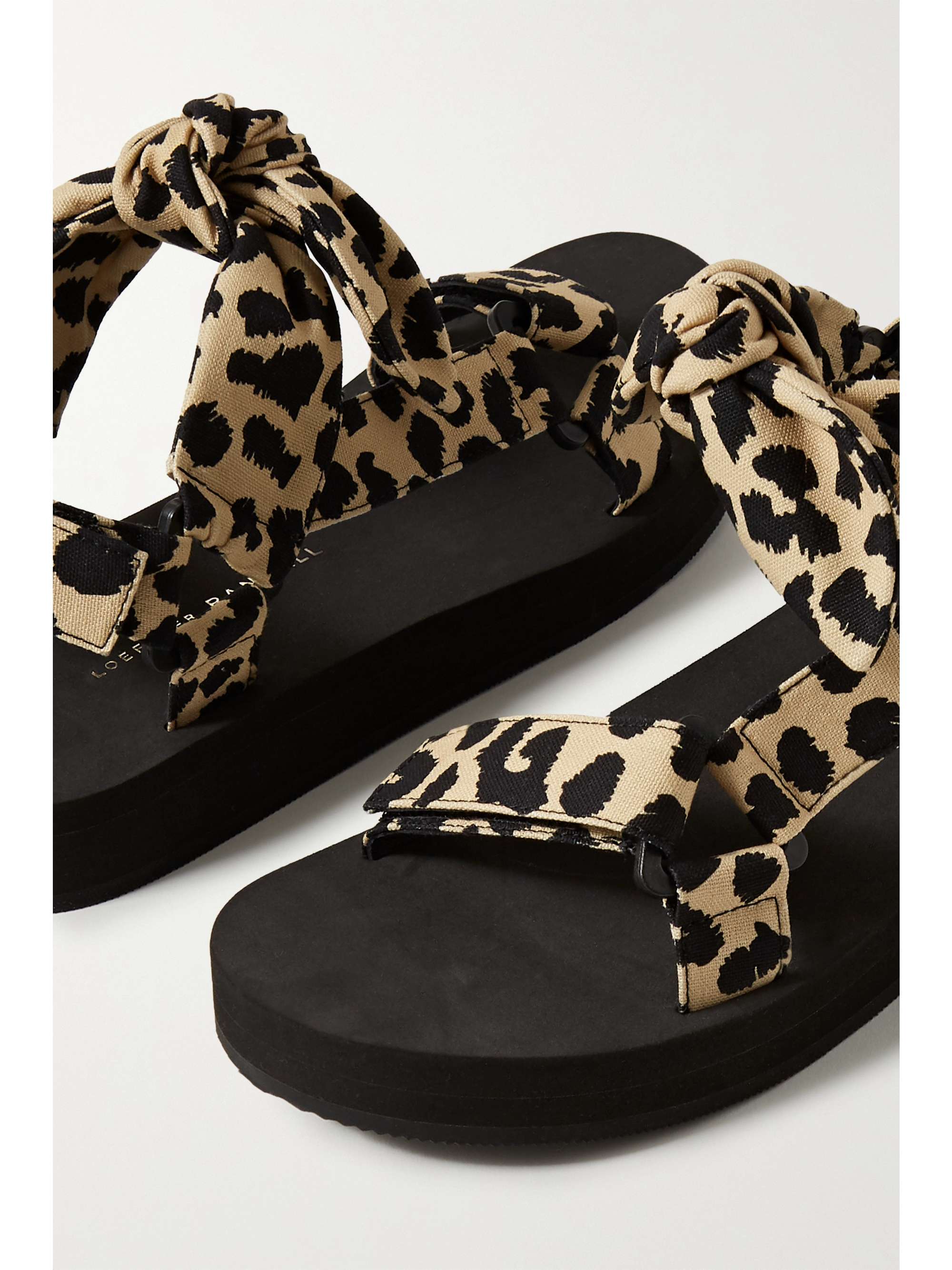 leopard bow sandals