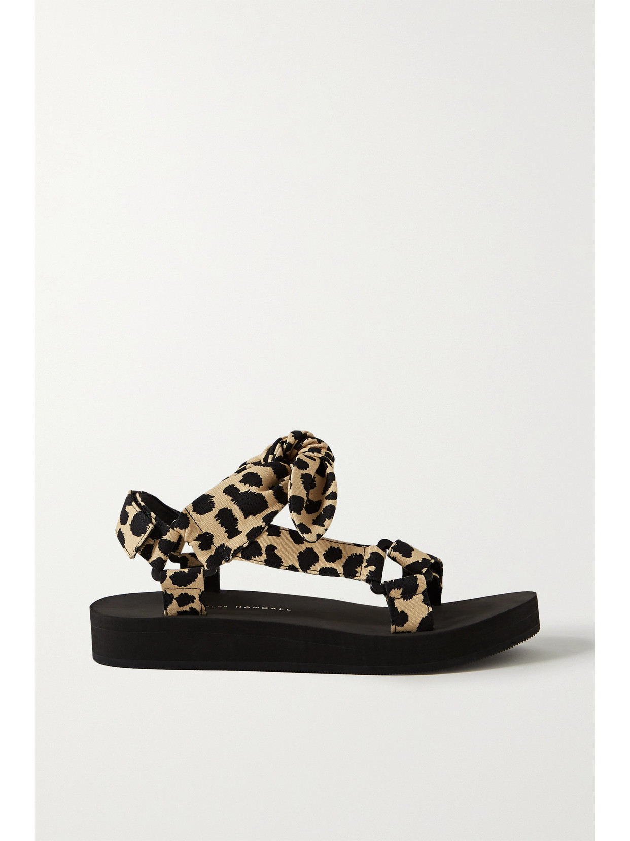 leopard sandals with bow