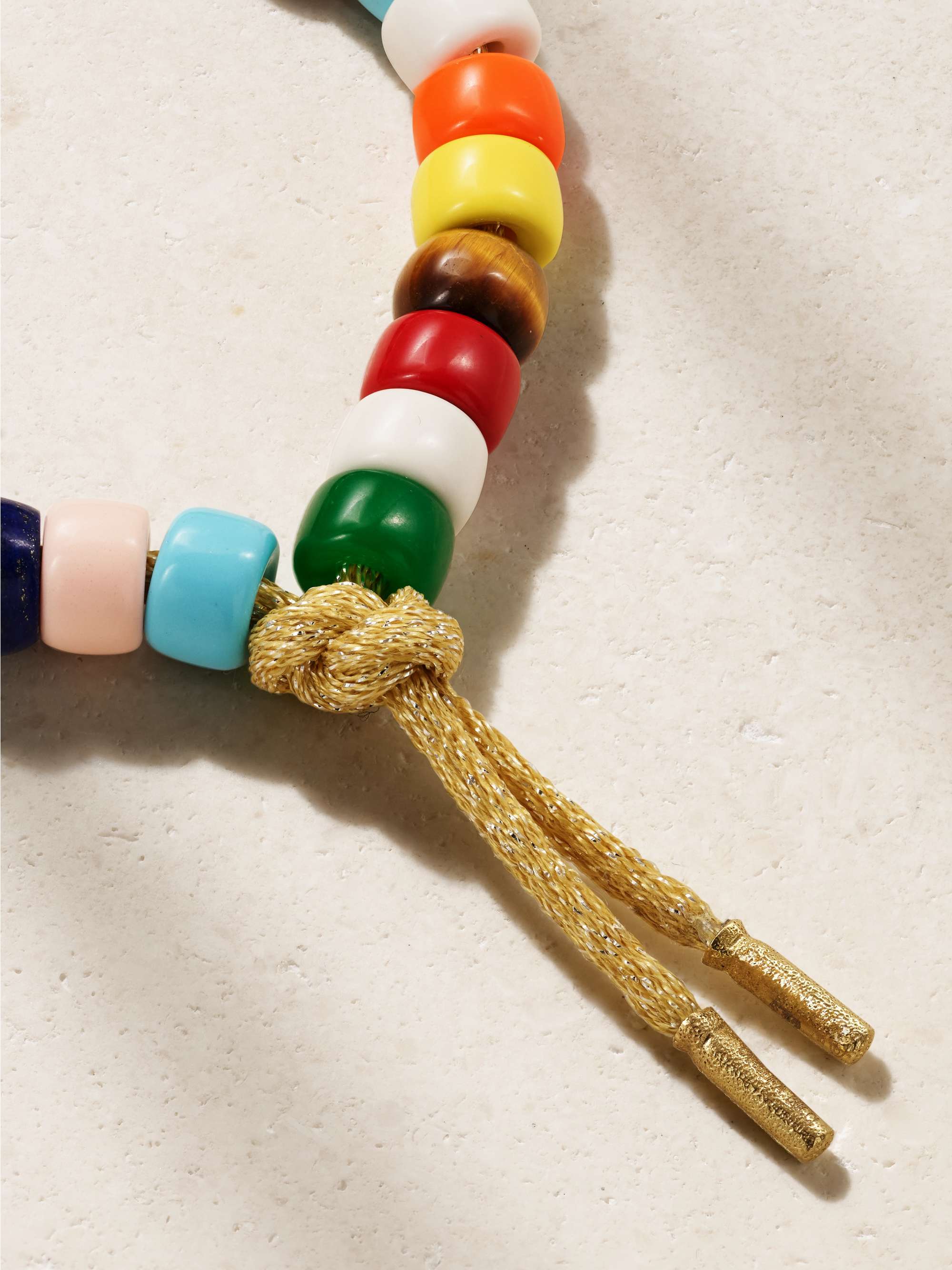 FORTE Beads Rainbow 18-karat gold and Lurex multi-stone bracelet kit
