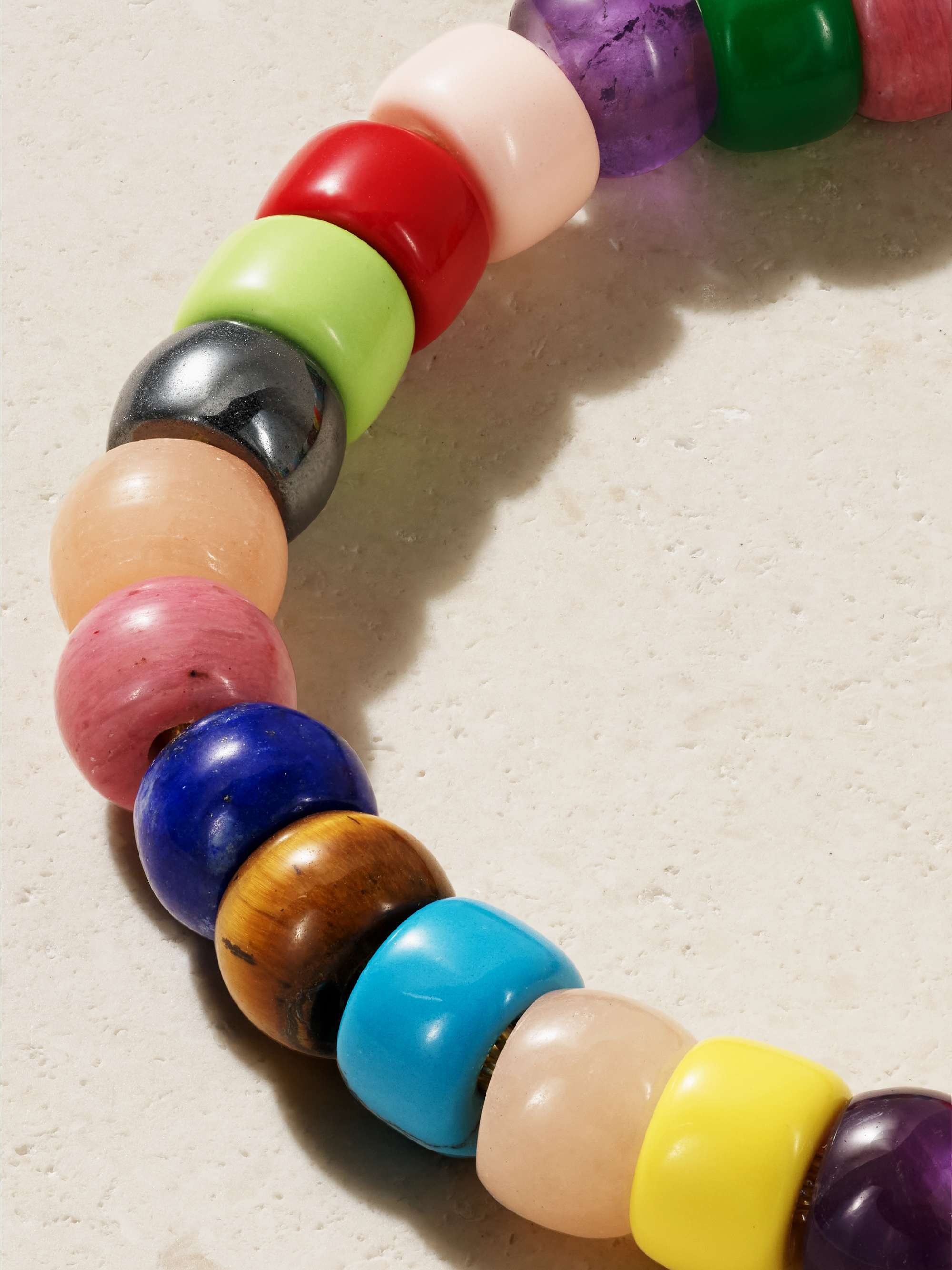 FORTE Beads Rainbow 18-karat gold and Lurex multi-stone bracelet kit
