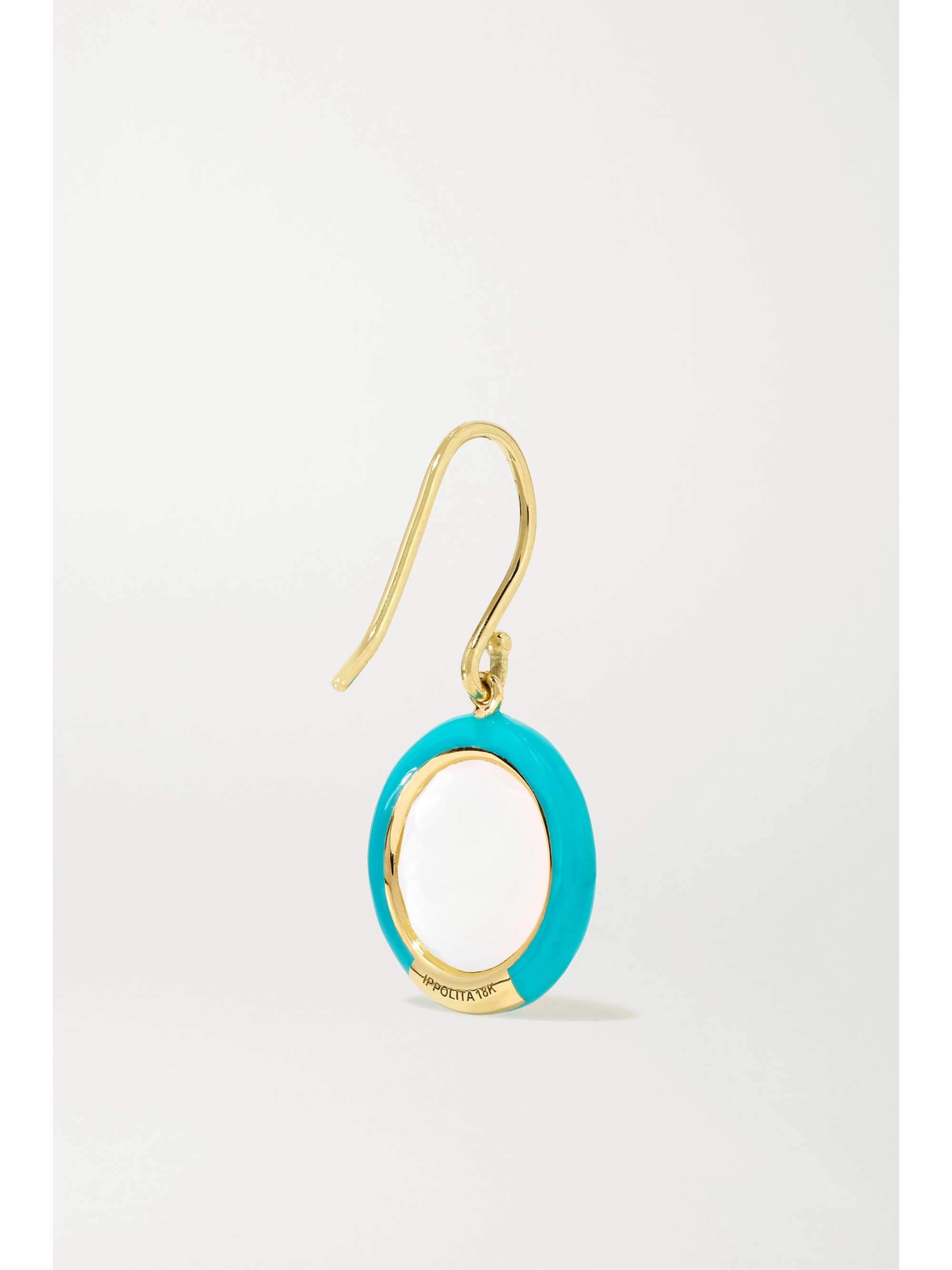 IPPOLITA Lollipop Carnevale 18-karat green gold, ceramic, mother-of-pearl and quartz doublet earrings