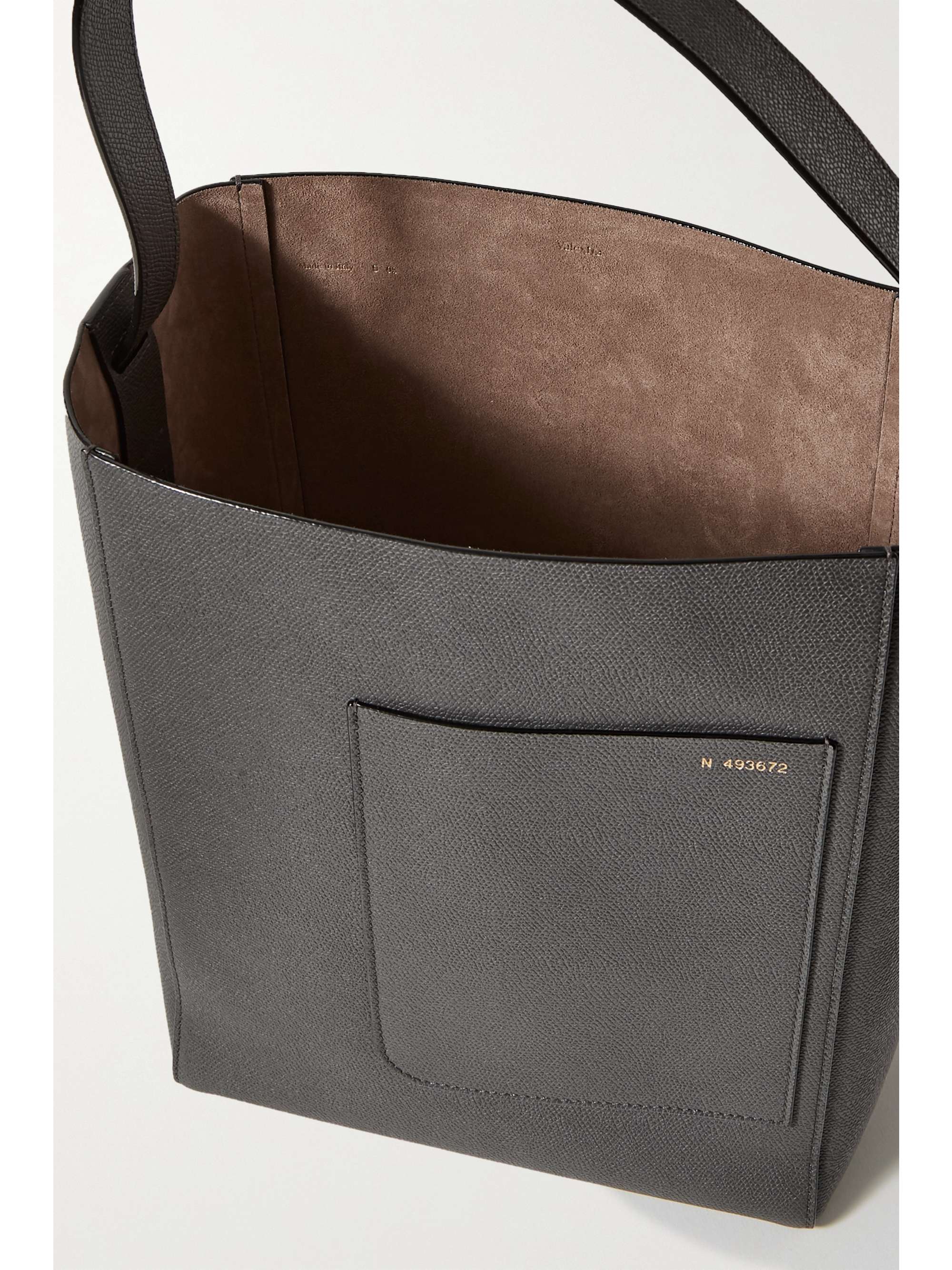 VALEXTRA Secchiello printed texturedleather tote NETAPORTER