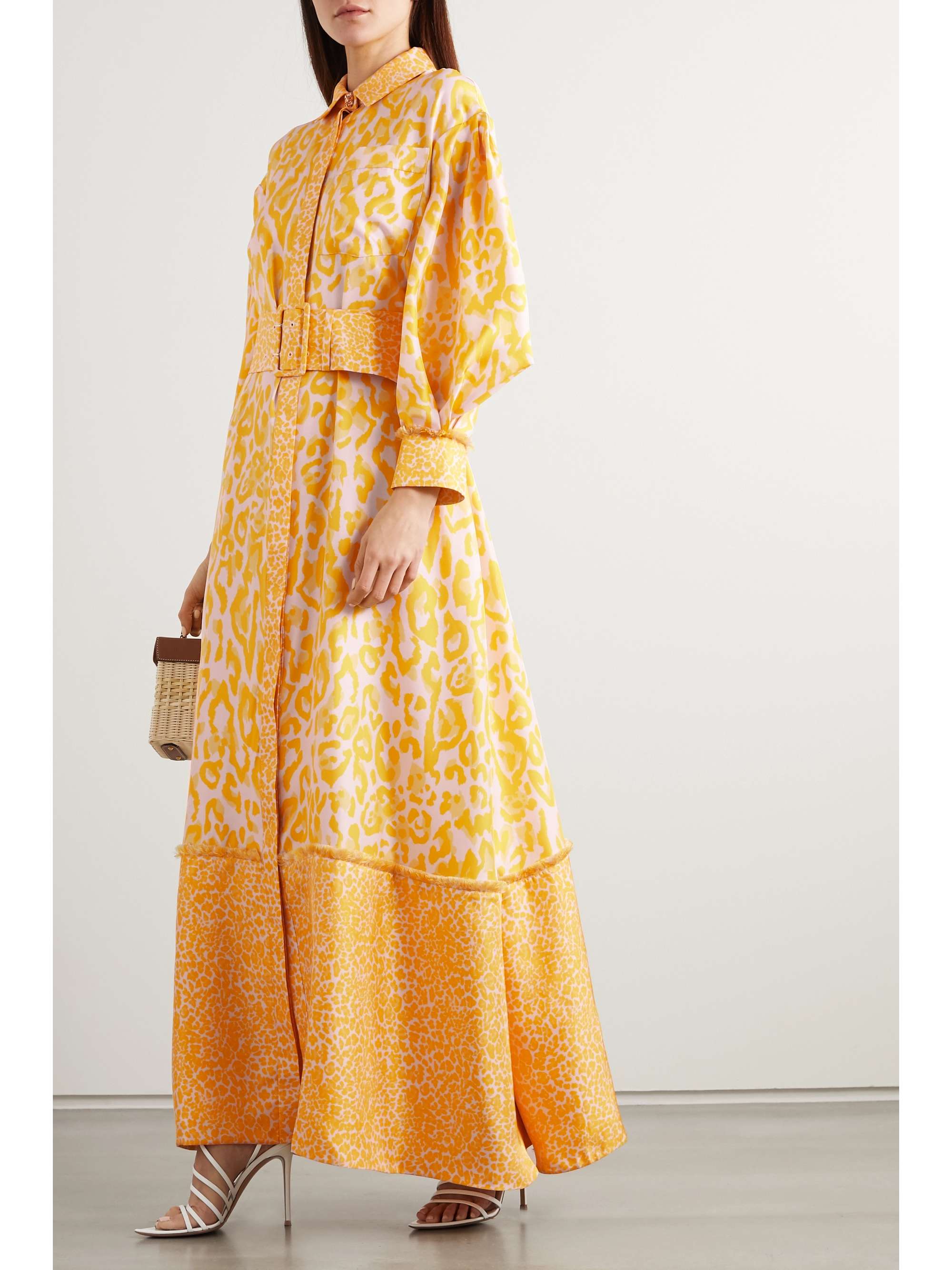 leopard print maxi shirt dress